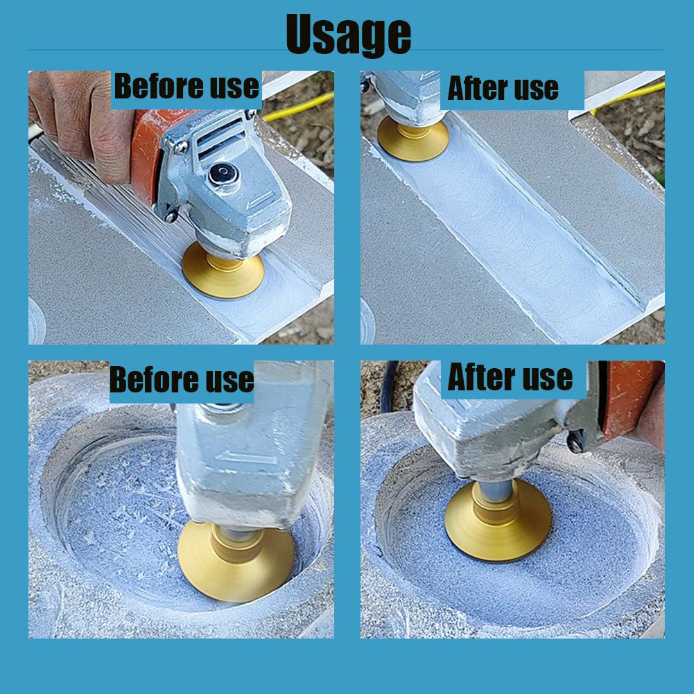 2-Inch Diamond Grinding & Polishing Pads for Angle Grinder - Professional Granite, Marble, Stone Tile Polishing Kit (60 Grit, M10 Thread Adapter) - Perfect for Countertop Refinishing, Floor Restoration & DIY Home Improvement Projects