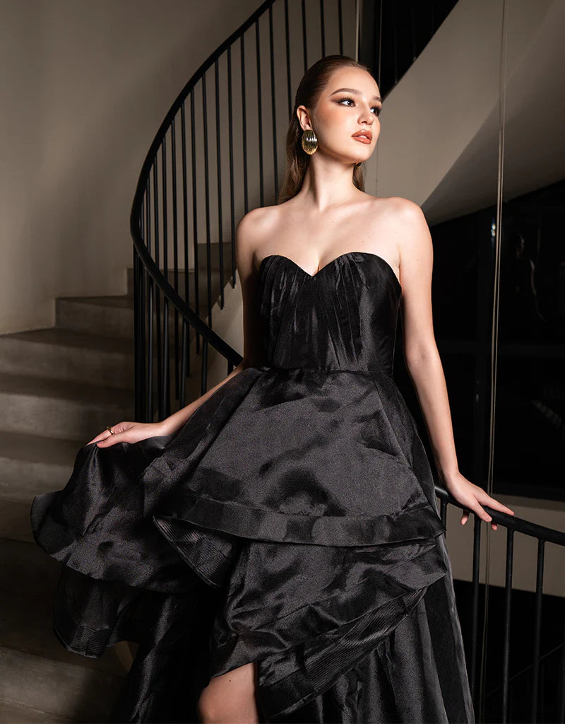 Elegant Strapless Hi-Low Evening Gown for Prom, Wedding & Special Occasions | Adelaide Style Formal Dress