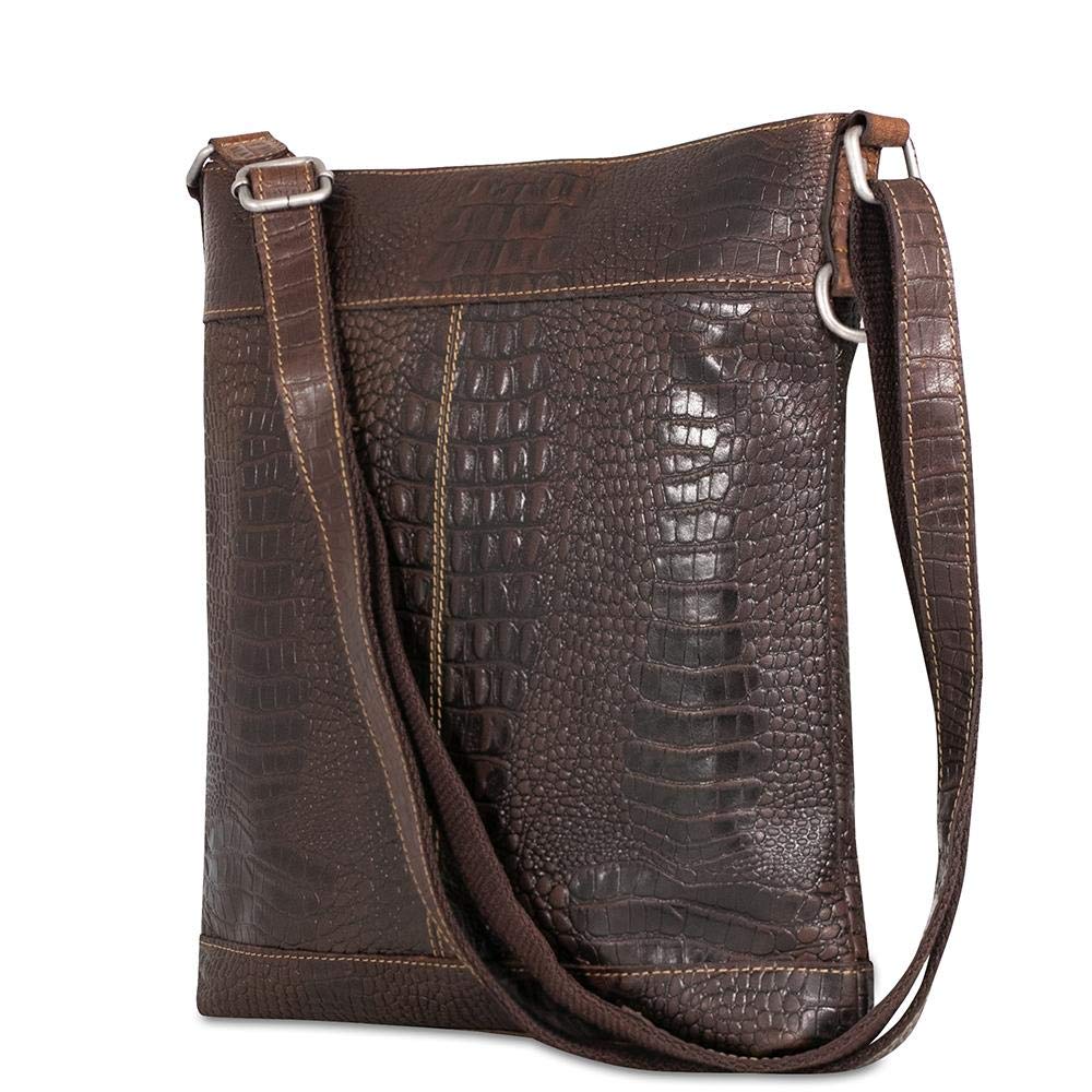 Jack Georges Hornback Crocodile Crossbody Bag #HB312 – Stylish Leather Purse for Women, Perfect for Everyday Use, Travel & Shopping