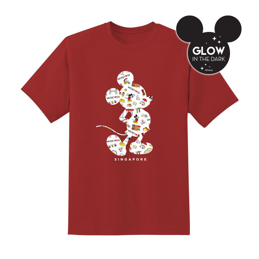 Goldwood Mickey Love SG Silhouette Colorful Glow T-Shirt for Adults - Perfect for Disney Fans, Theme Parks & Casual Wear