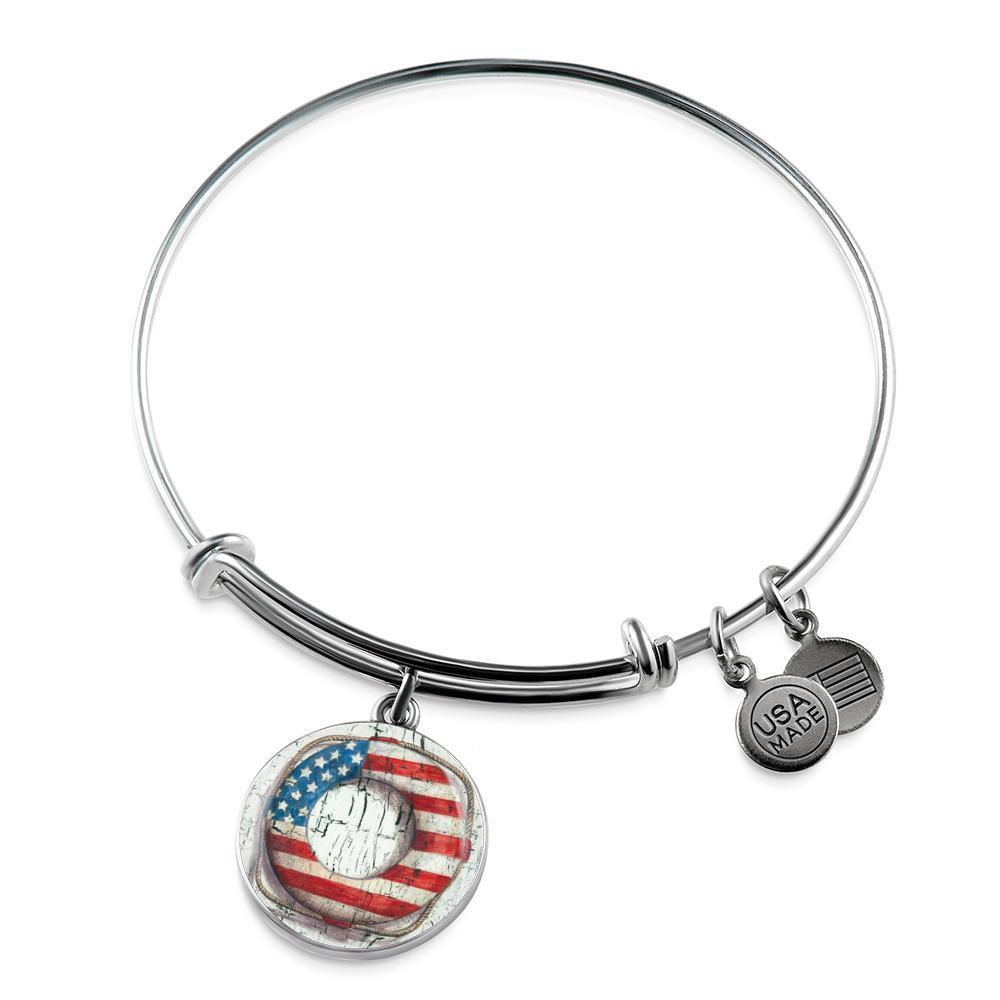 American Beachy Lifebelt Bangle Bracelet - Stylish Waterproof Adjustable Wristband for Swimming, Boating & Summer Fashion Accessories