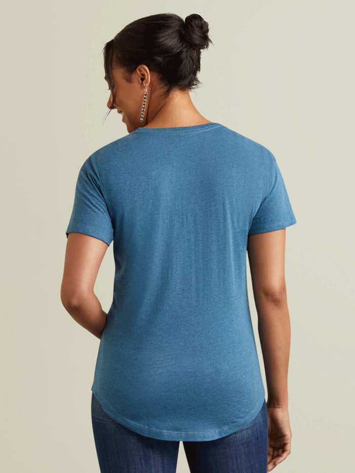 Ariat Women's Farm Life T-Shirt - Steel Blue Heather | Comfortable Casual Wear for Farming, Riding & Outdoor Activities