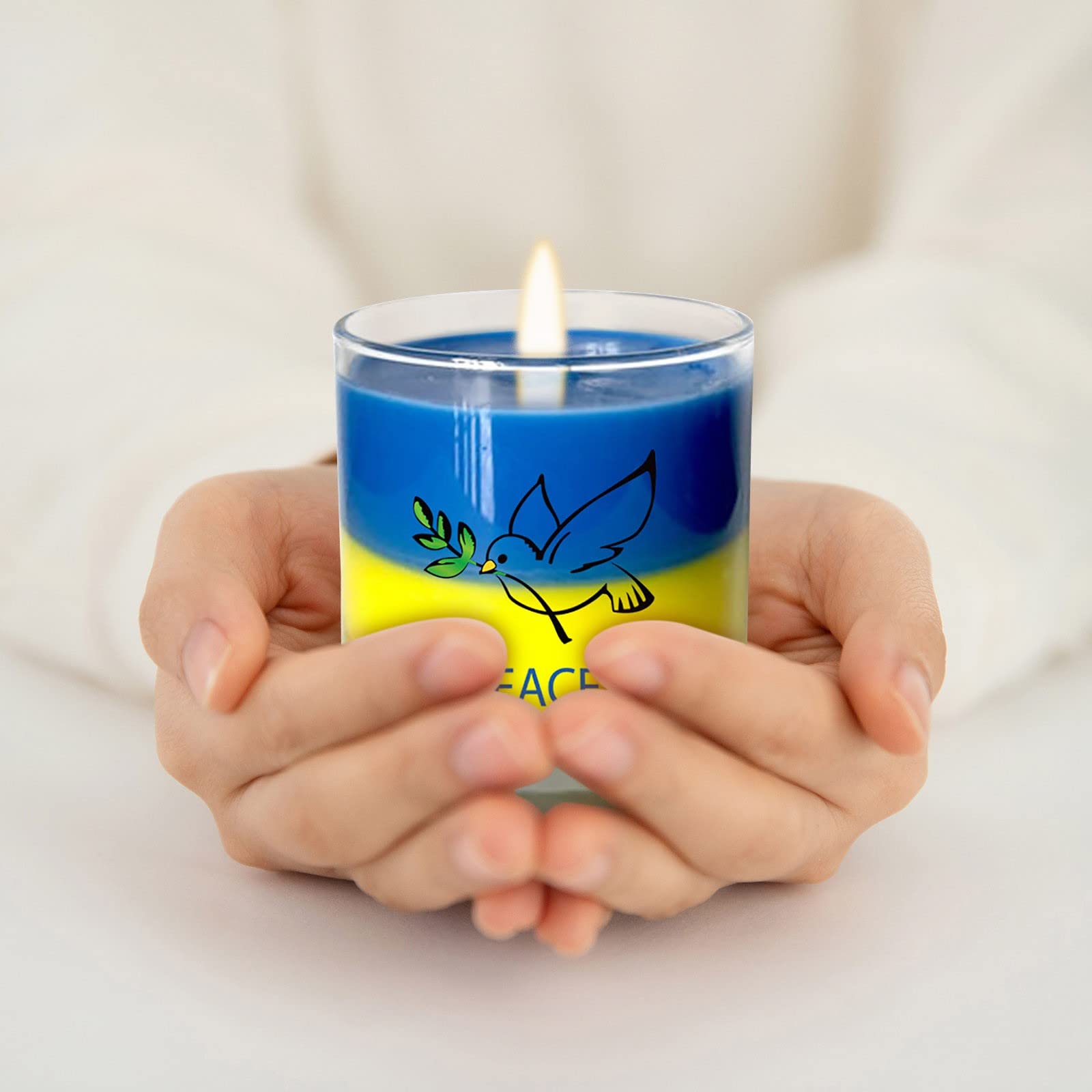Efitty Stand with Ukraine Candles - Blue Soy Wax Candles with Ukrainian Flag Design - Show Support for Ukraine - Perfect for Home Decor, Gifts & Solidarity Events