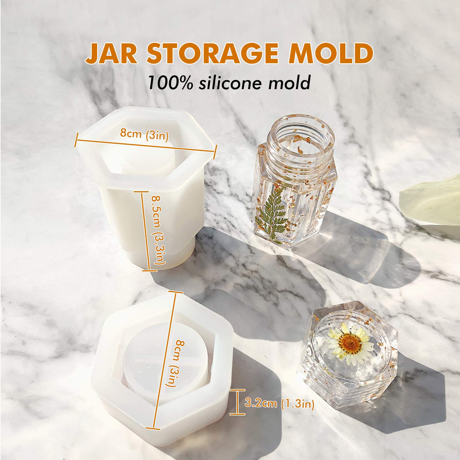 4 Pcs Premium Silicone Resin Molds Kit - Grinder Mold, Rolling Tray Mold & Jar Mold with Lid for DIY Epoxy Casting | Perfect for Spice Storage, Herb Grinding & Resin Craft Projects