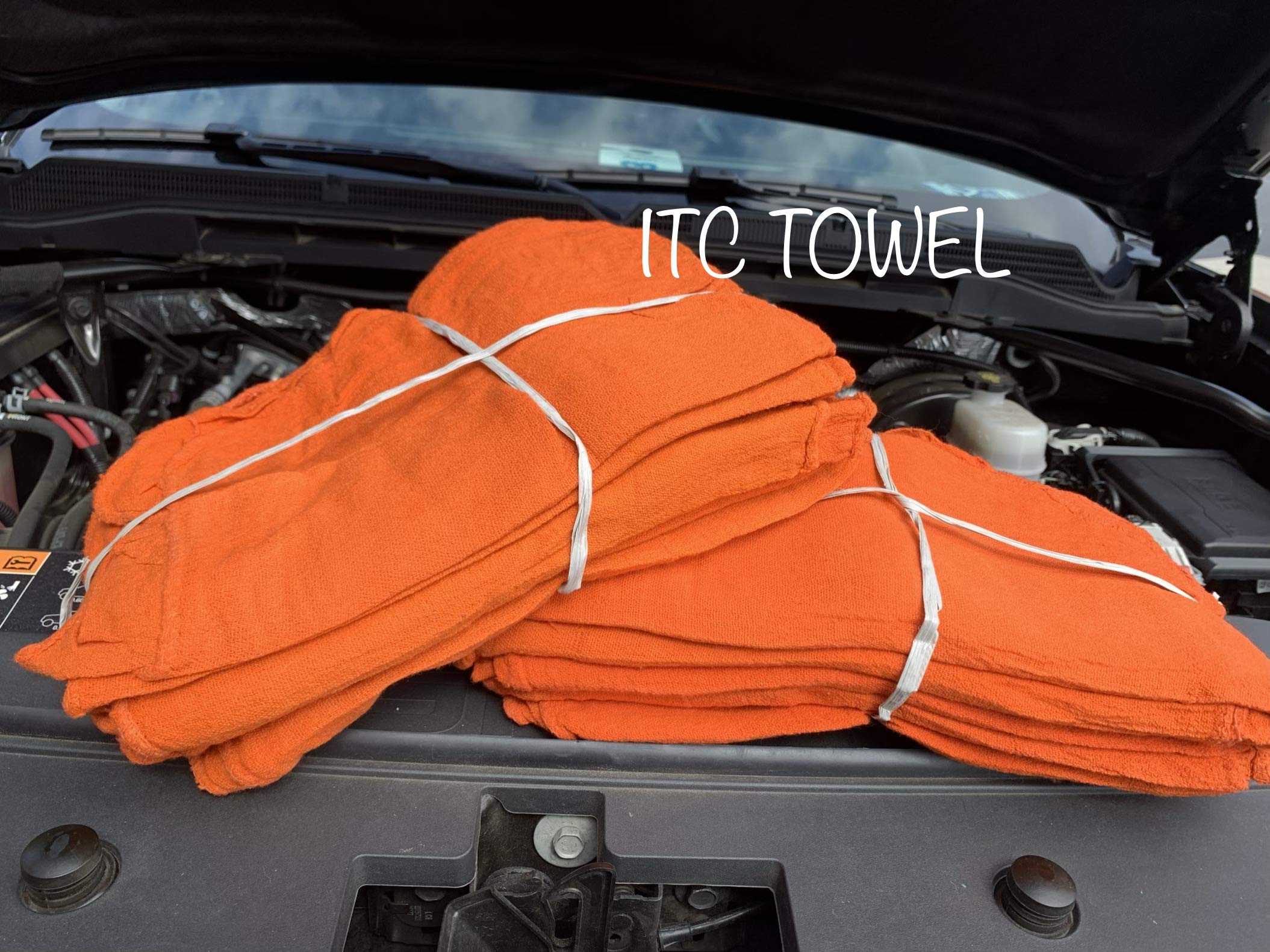 500 Premium Orange Shop Towels - 14x14 Inch Heavy-Duty Auto Mechanic Rags for Cleaning, Polishing & Workshop Use
