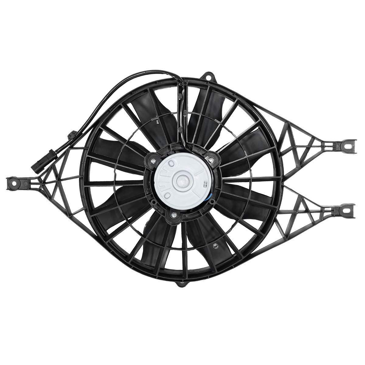 DNA Motoring OEM-RF-0078 CH3115119 Black Factory Style Radiator Cooling Fan Assembly Replacement - Perfect for Car Engine Cooling System Repair & Maintenance