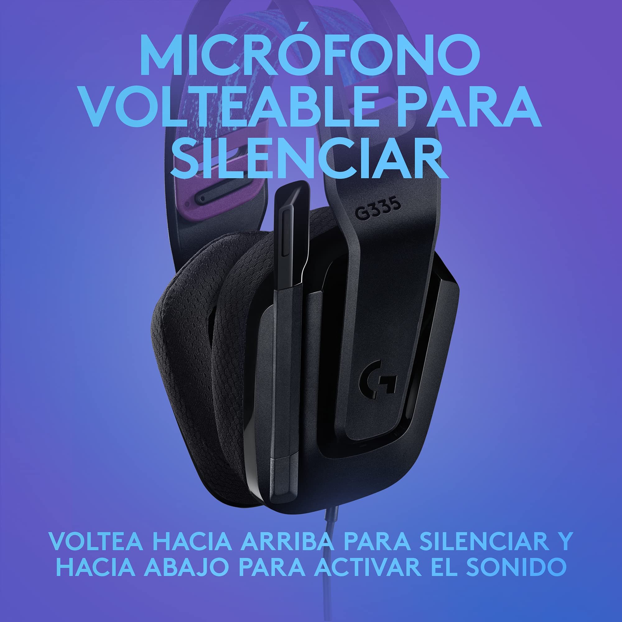Logitech G335 Wired Gaming Headset with Flip-to-Mute Mic - Lightweight Over-Ear Headphones with Memory Foam Earpads, 3.5mm Audio Jack - Compatible with PC, PS4, PS5, Xbox, Nintendo Switch (Renewed, Black) - Perfect for Gaming, Streaming & Online Classes
