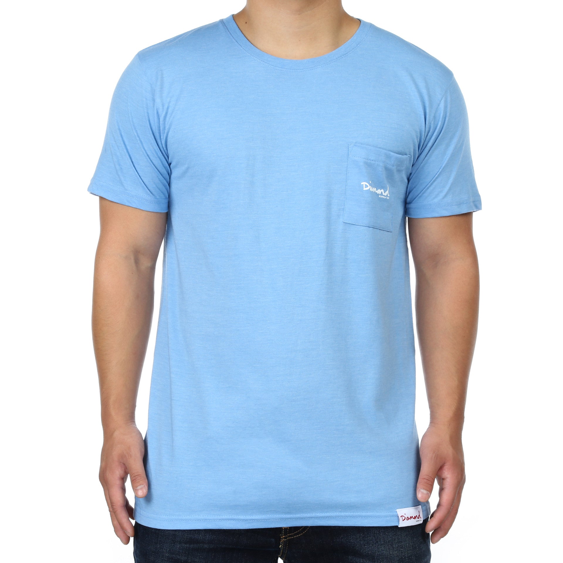 Diamond Supply Co Mini OG Script Pocket Tee - Slate Color Casual T-Shirt for Streetwear & Skate Style | Perfect for Everyday Wear & Urban Fashion