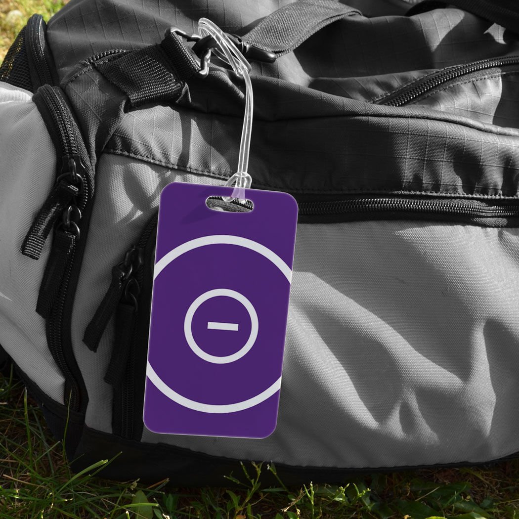 Custom Purple Wrestling Luggage Tag with Large Wrestling Ring Design & Personal Info on Back - Perfect for Gym Bags, Travel Suitcases & Sports Equipment