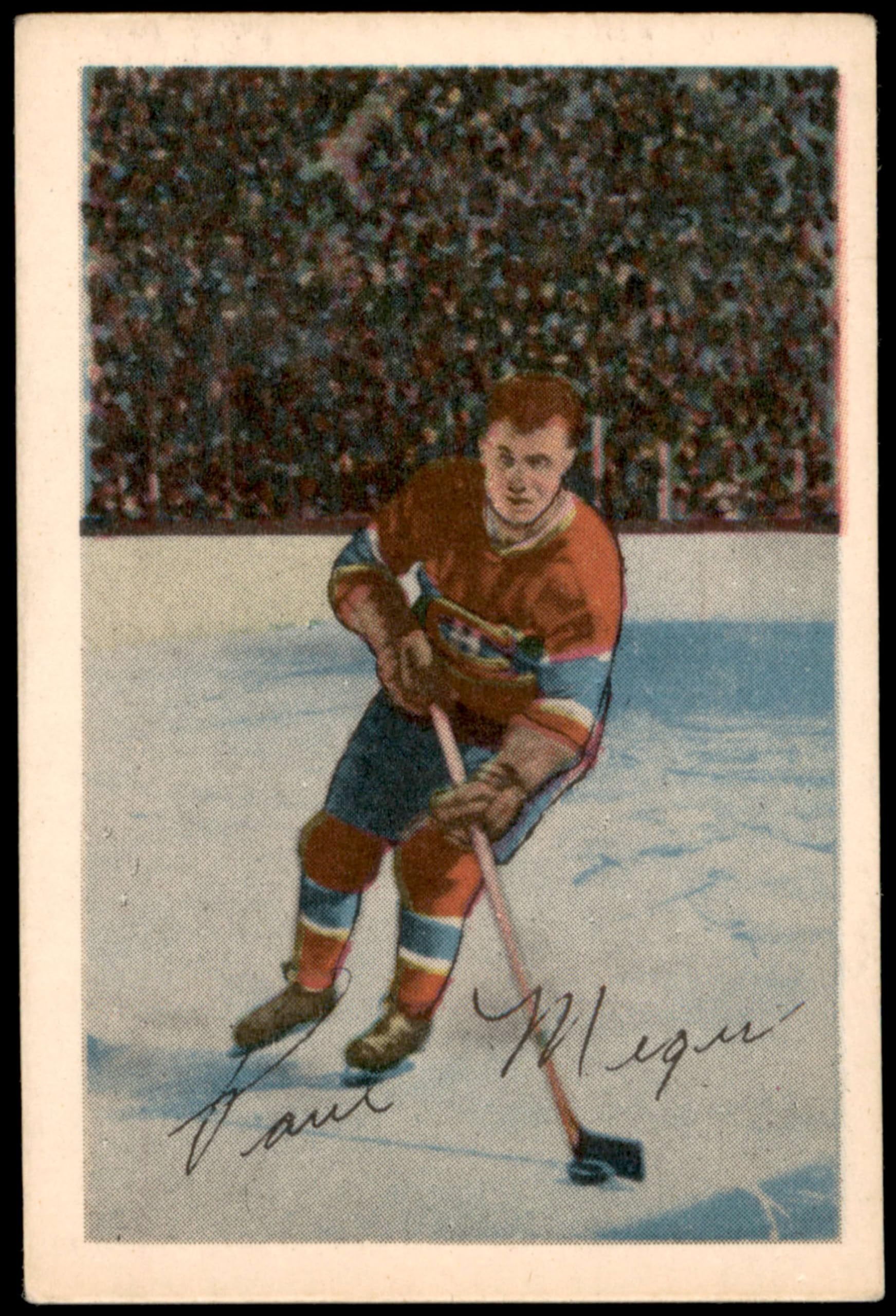 1952 Parkhurst #4 Paul Meger Montreal Canadiens Hockey Card - EX Condition - Vintage NHL Collectible for Sports Memorabilia Fans & Hockey Card Collectors