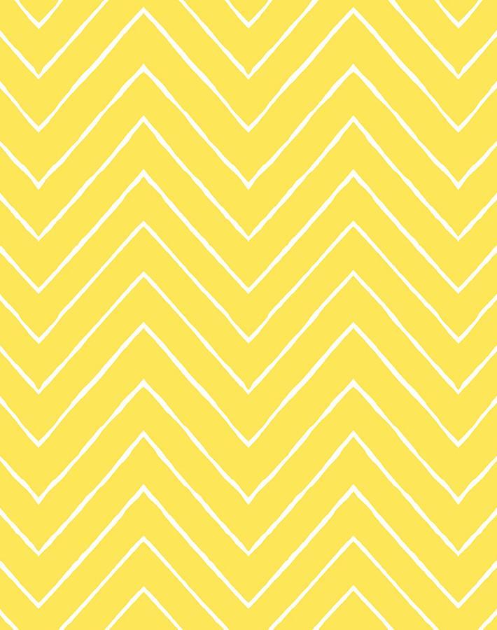 Frances Chevron Wallpaper by Wallshoppe - Daffodil Yellow Geometric Pattern Peel & Stick Wallpaper for Bedroom, Living Room, and Nursery Decor