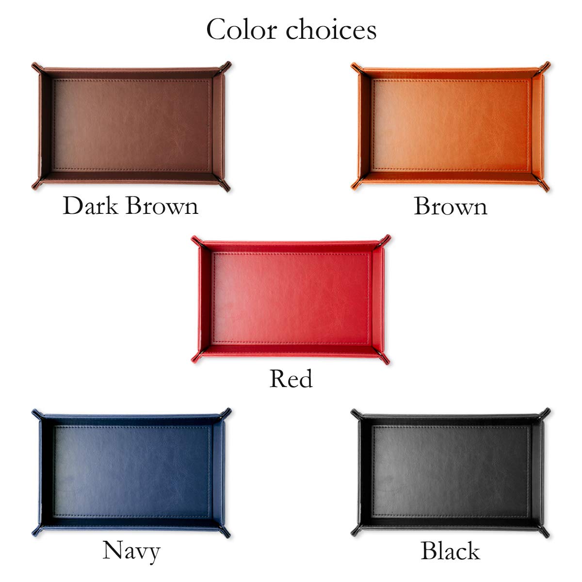 Vegan Leather Utility Tray for Keys, Phone & Accessories - Multi-Purpose Organizer for Watches, Office, Home & Car - Stylish Desktop & Entryway Storage Solution