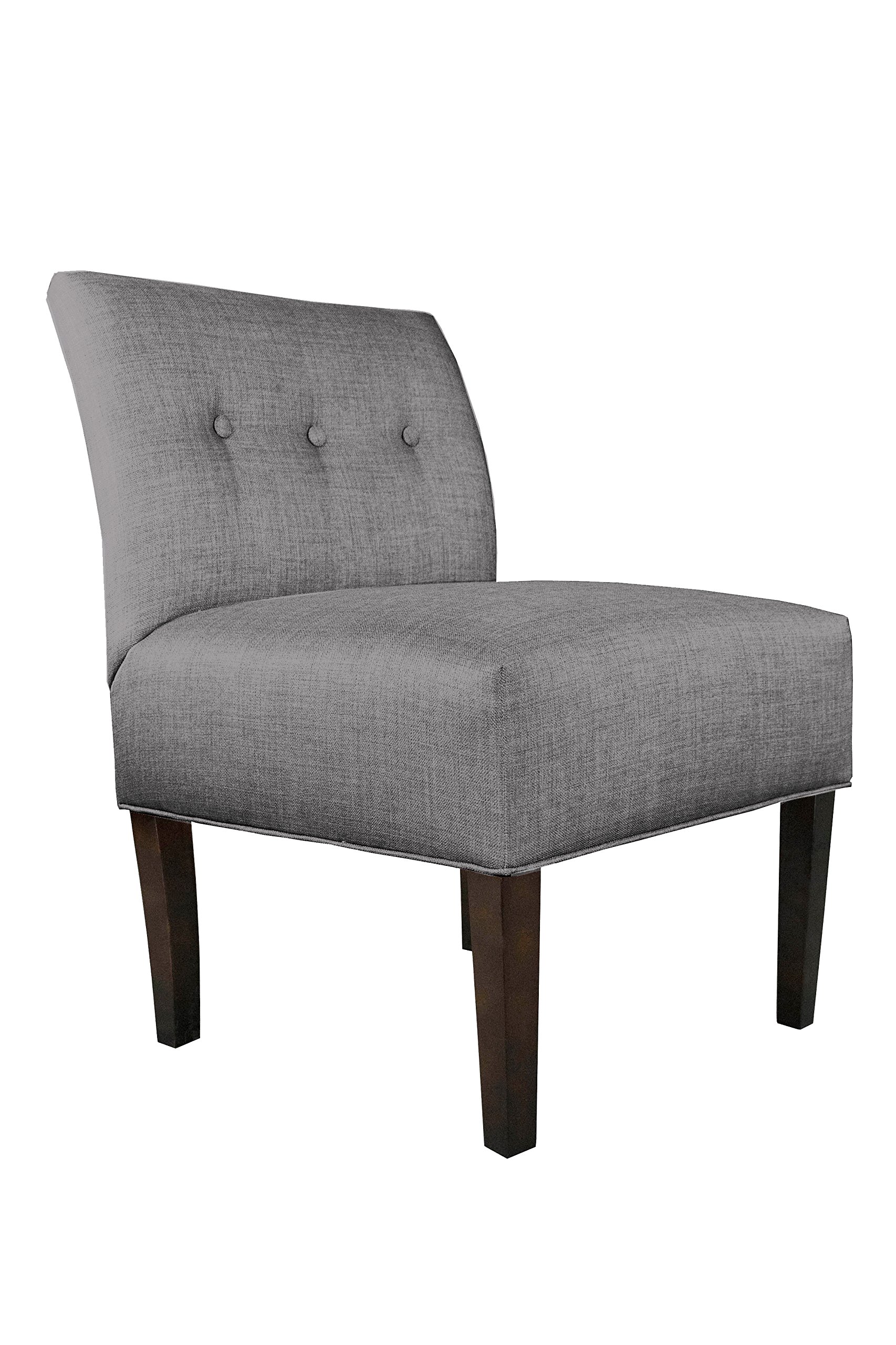 MJL Furniture Samantha Collection Fabric Upholstered Button Tufted Accent Chair for Living Room, Guest Room & Office - Gray Modern Lounge Chair - Perfect for Home Decor, Small Spaces & Cozy Reading Nook