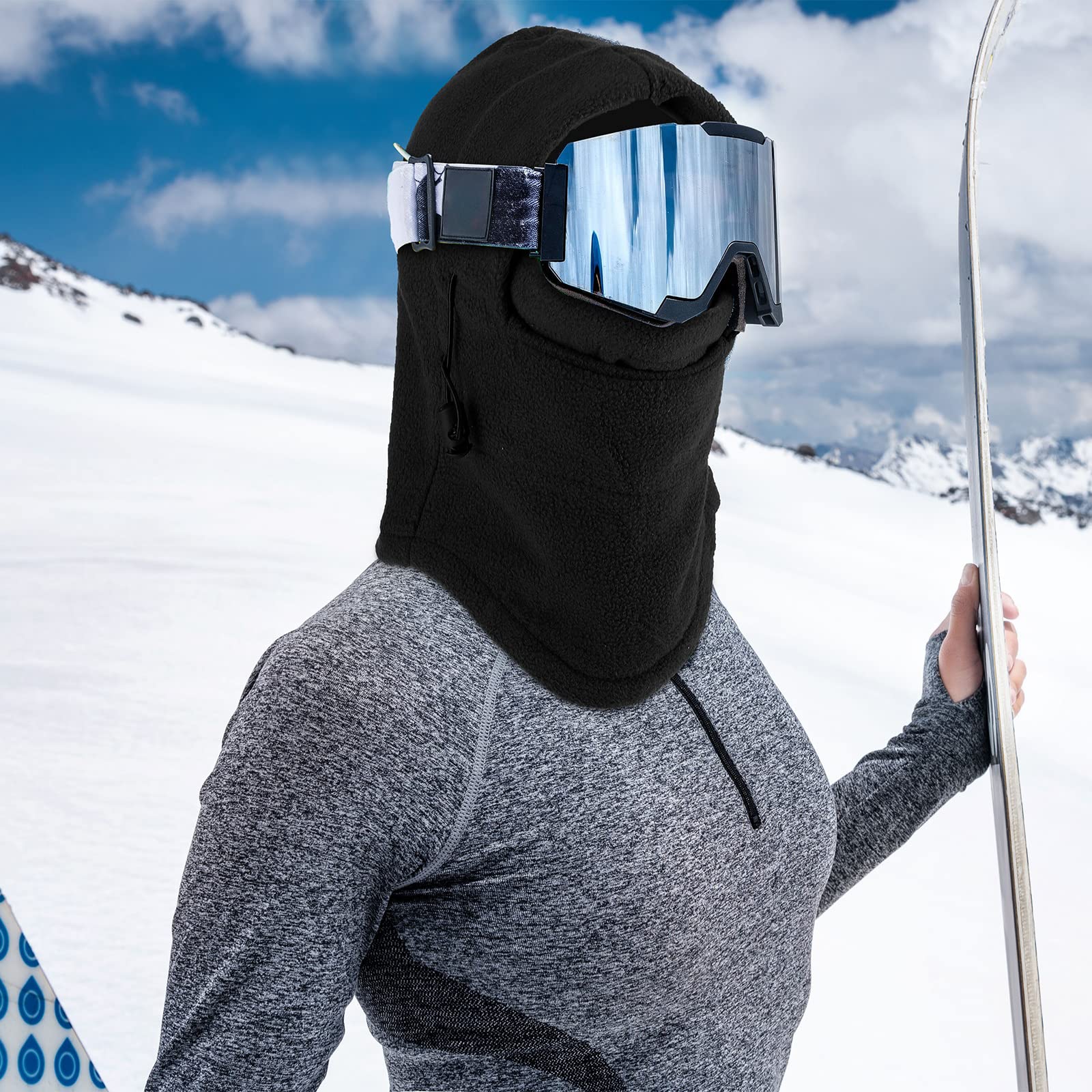 Frienda 4 Pack Balaclava Ski Mask - Windproof Fleece Face Cover for Men & Women - Adjustable Winter Face Mask for Skiing, Snowboarding & Outdoor Activities