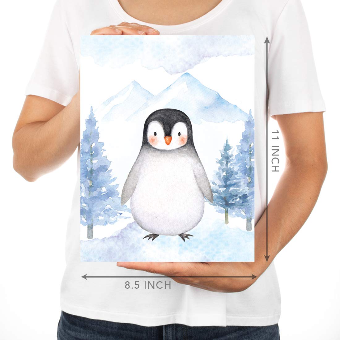 Winter Wonderland Arctic Animals Nursery Wall Art - 6-Pack Unframed 8.5x11 Inch Posters with Penguins & Owls - Dream Big Little One You Are So Loved - Perfect for Baby Room Decor, Kids Bedroom & Gift Ideas
