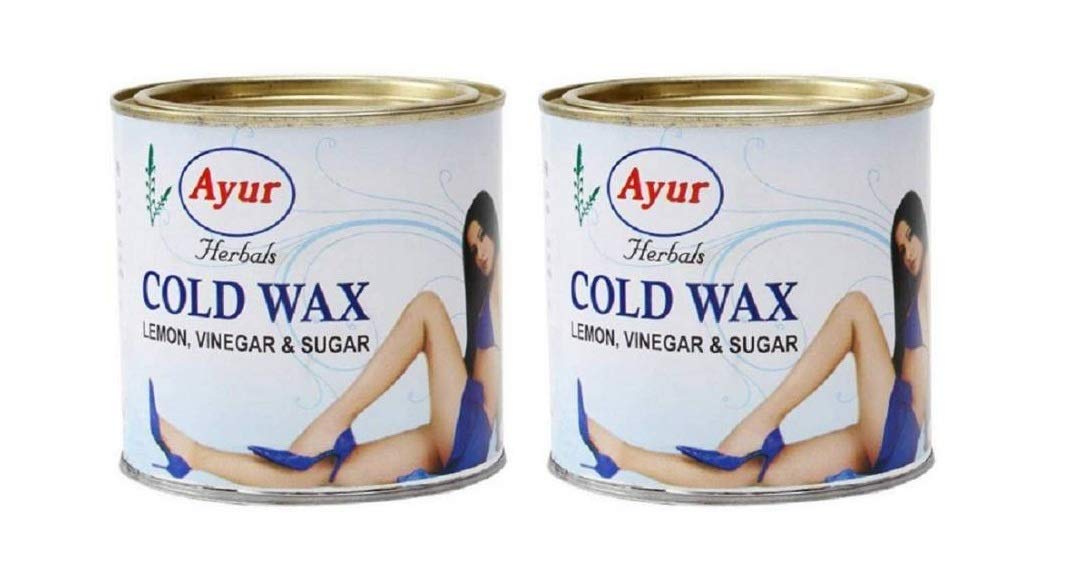 Ayur Herbal Lemon Vinegar Sugar Cold Wax Hair Removal Kit - 2 Pack (600ml) for Smooth, Hair-Free Skin at Home or Salon