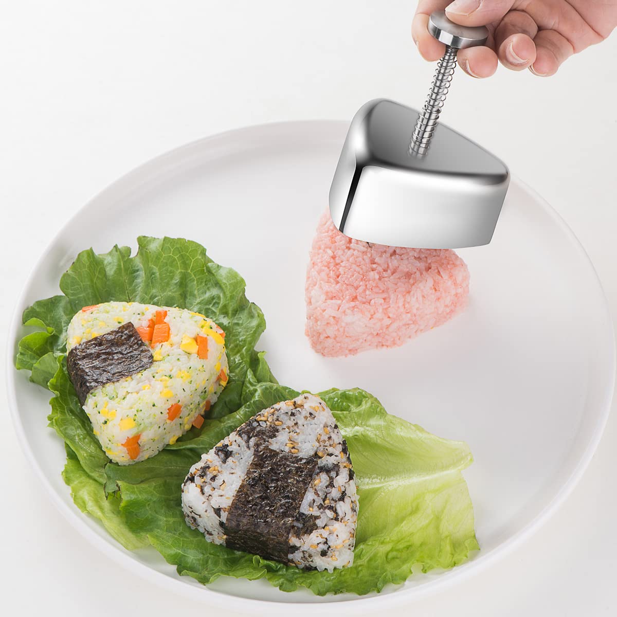 Premium Stainless Steel Onigiri Mold - Triangle Rice Ball Sushi Maker for Bento, Spam Musubi & DIY | Perfect for Kids Lunch Boxes, Home Cooking & Japanese Cuisine Lovers