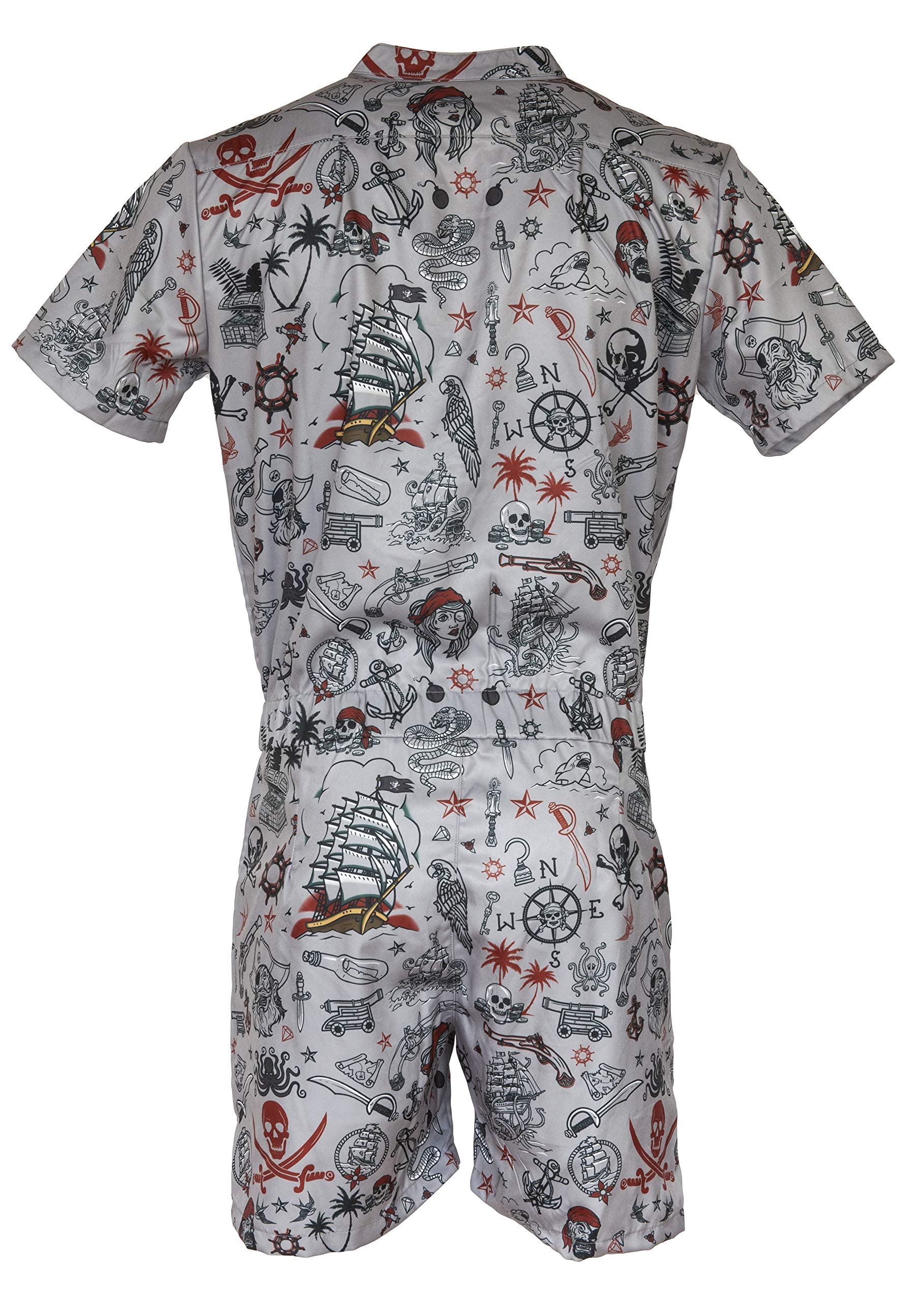 Funny Guy Mugs Men's Romper Jumpsuit - Premium Adult One-Piece with Zippered Pockets for Parties, Costumes & Casual Wear