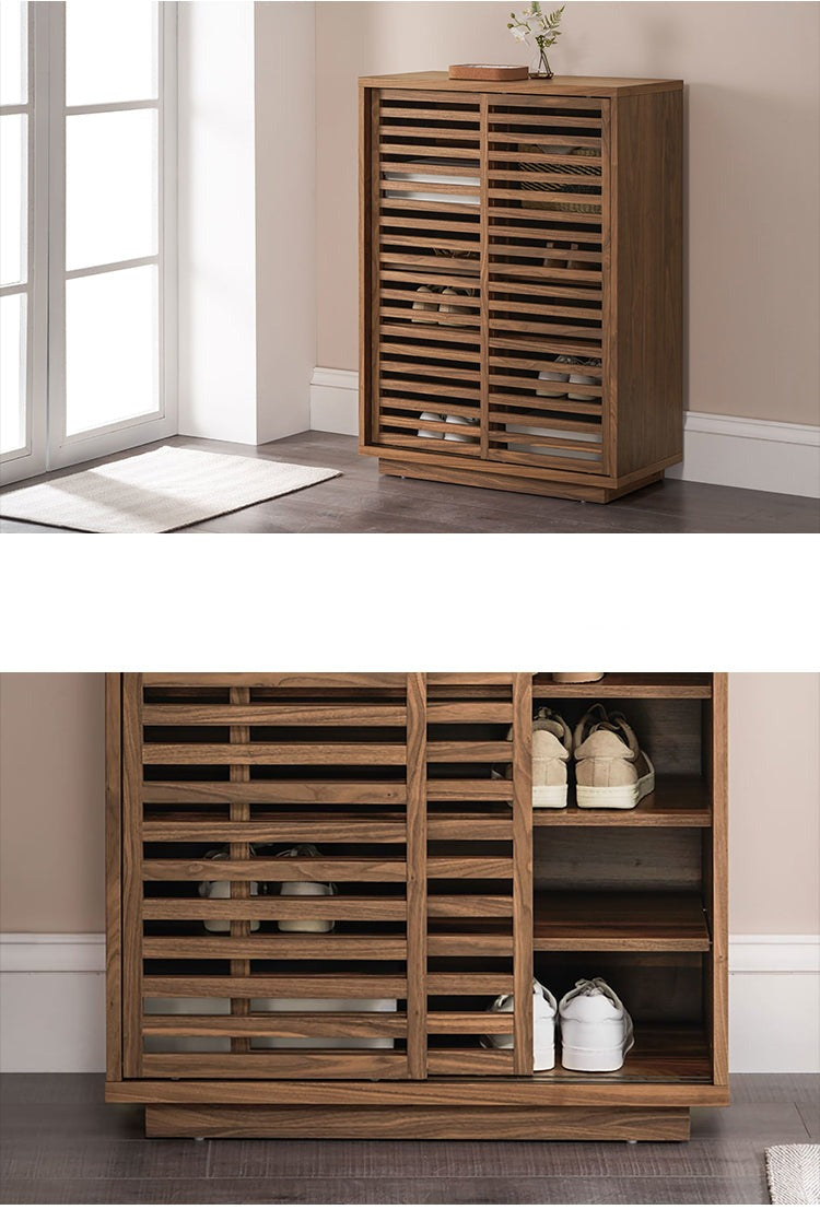 NYLAH BELAIR Solid Wood Shoe Cabinet - Sturdy Entryway Storage Organizer for Shoes, Boots & Home Décor | Perfect for Hallway, Closet & Mudroom Organization