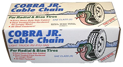 Cobra Jr. LT Cable Tire Chains (1680) - Heavy Duty Snow Traction for Trucks & SUVs - Perfect for Winter Driving, Off-Road & Icy Conditions
