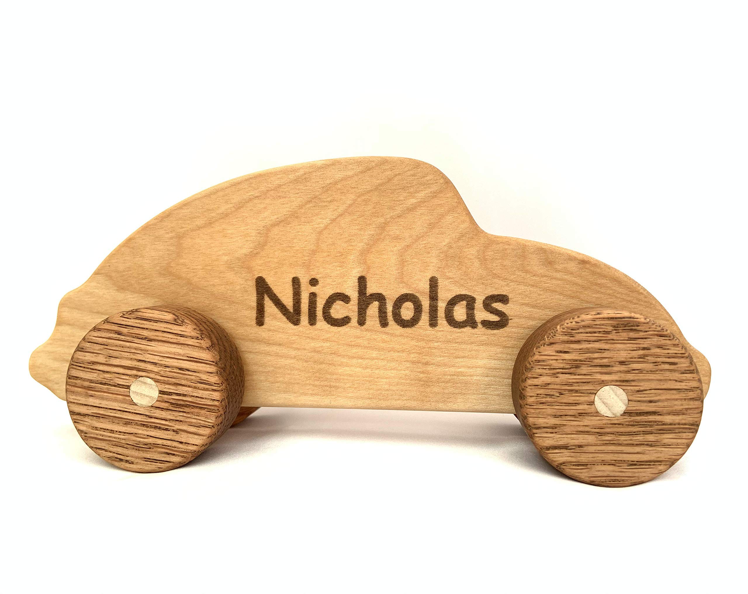 Personalized Wooden Car Toy for Toddlers - Eco-Friendly Baby Shower Gift & Montessori Learning Toy - Perfect for Early Childhood Development and Playroom Decor