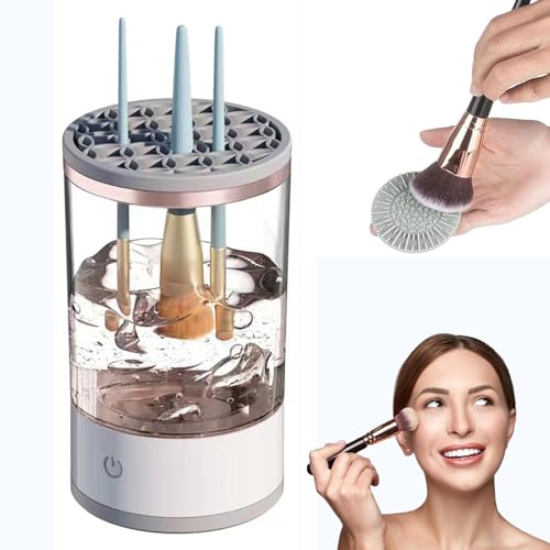 Electric Makeup Brush Cleaner Machine with Mat - Perfect for Home & Travel Use