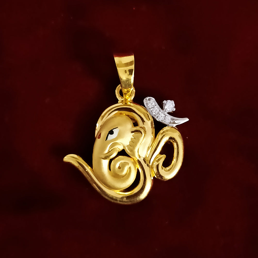 22 KT Gold Unisex Divinely Blessed Om Pendant Necklace (D19) - Spiritual Jewelry for Meditation, Yoga & Daily Wear