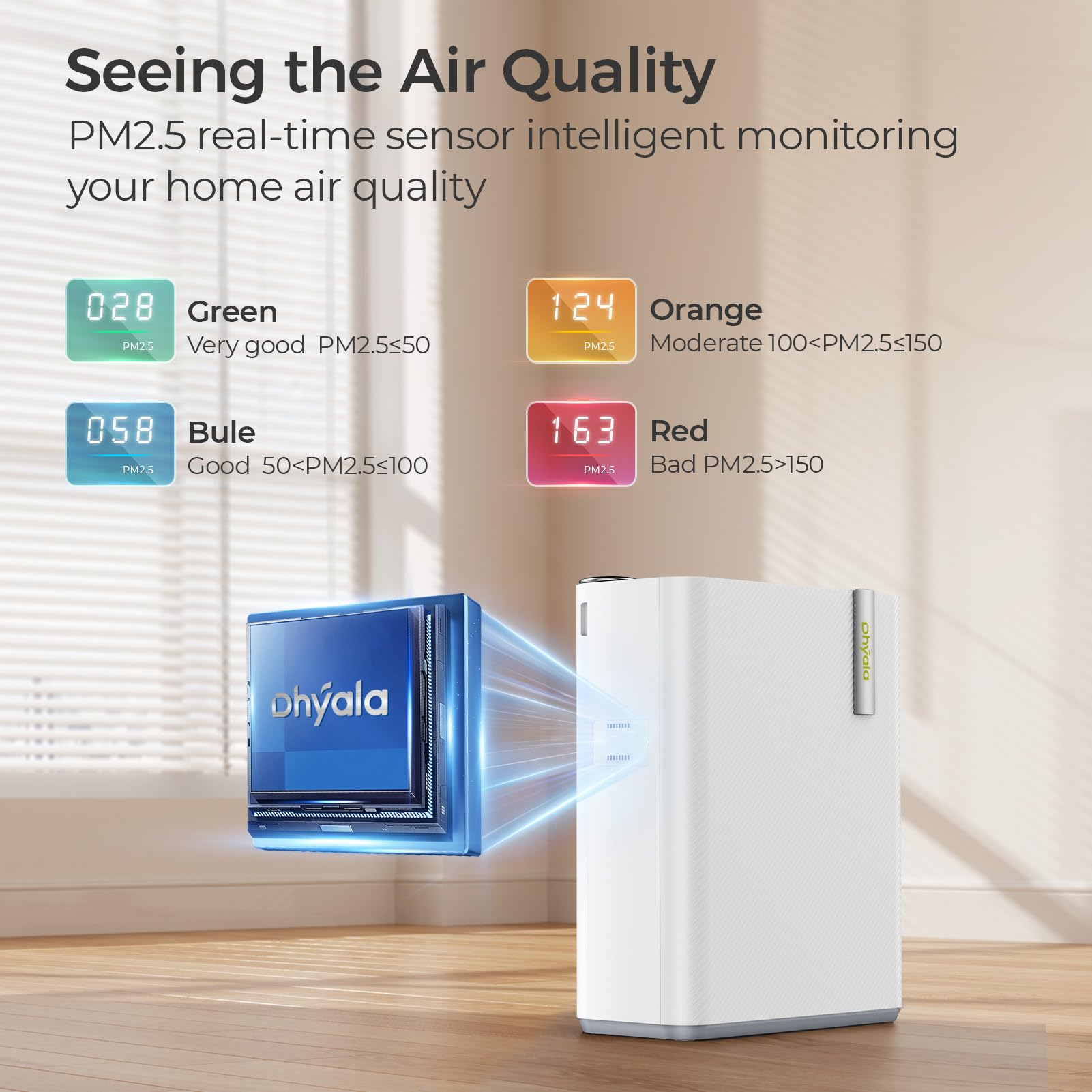 HEPA Air Purifier for Large Rooms up to 1732 Sq Ft - Smart WiFi Enabled with Humidifier, Air Quality Monitor & Quiet Sleep Mode - Removes Pet Odors, Dust, Smoke - Perfect for Bedrooms, Living Rooms & Home Offices (White)