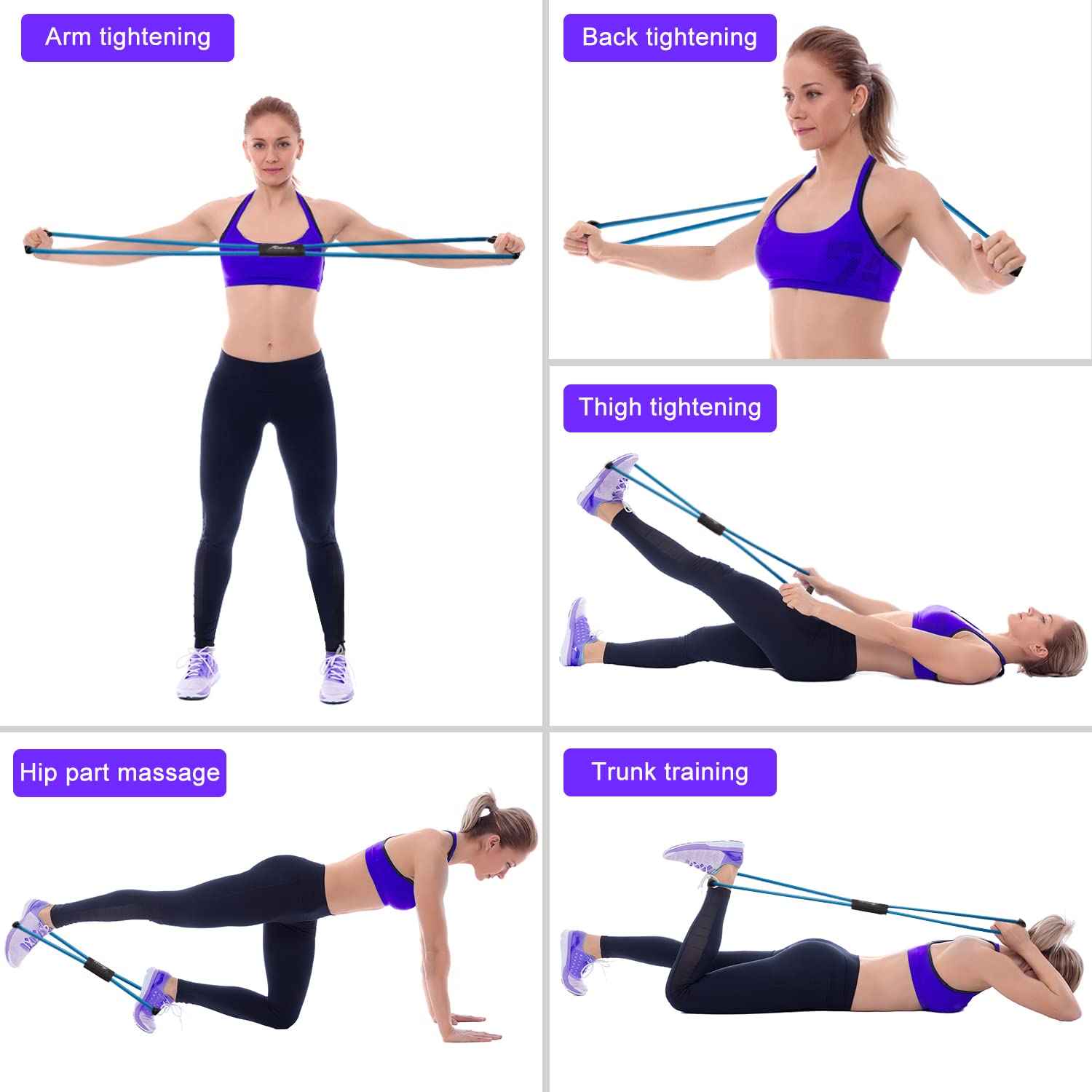 Figure 8 Resistance Band - Heavy Duty 200LB Exercise Bands for Arms, Chest, Yoga & Gym Workouts - Perfect for Strength Training, Physical Therapy & Home Fitness