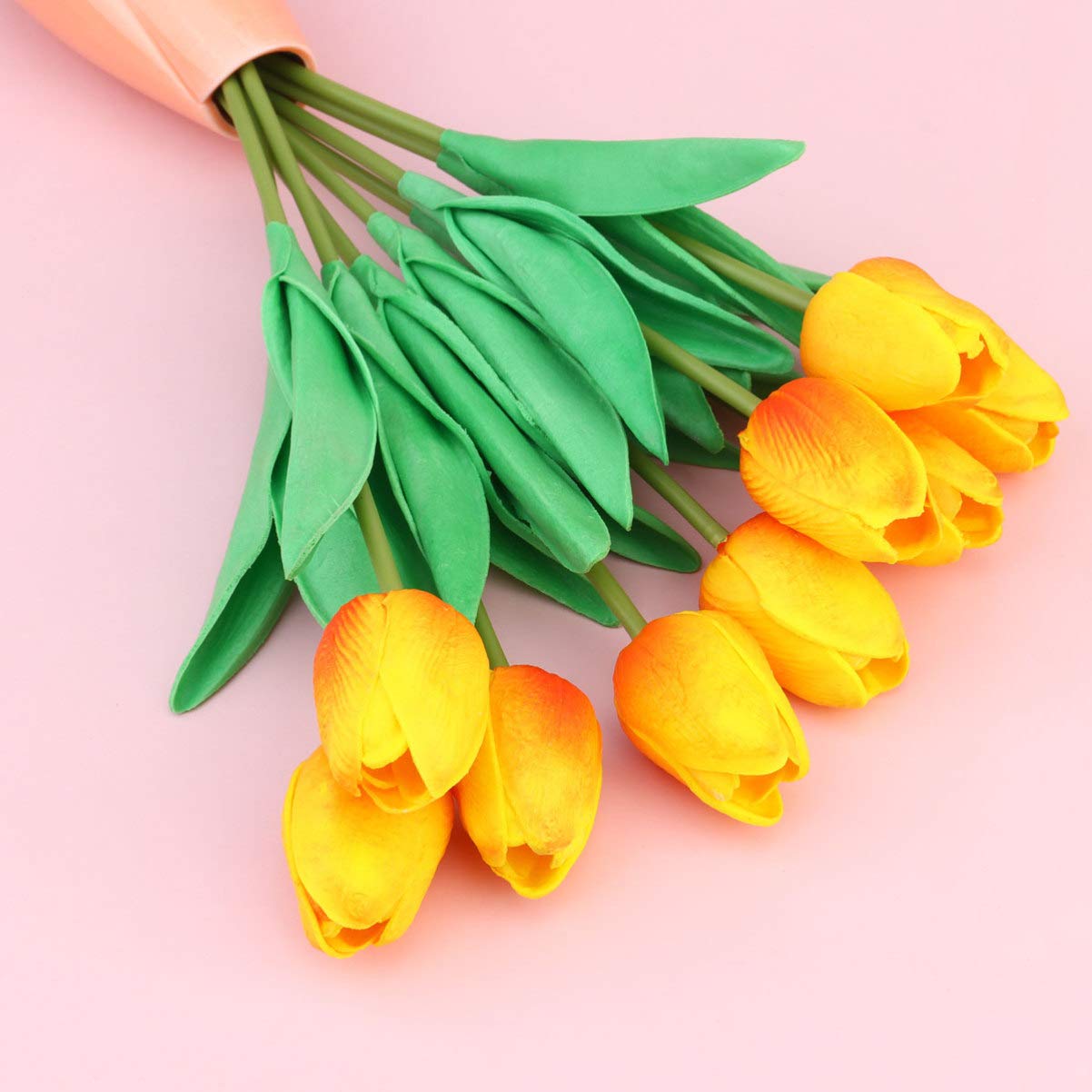 10pcs Artificial Tulip Bouquet - PU Tulip Flowers for Home Decor, Wedding Centerpieces, and Party Arrangements - Perfect for Living Room, Dining Table, and Office Desk Decorations