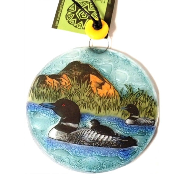 Loon Family Suncatcher - Handmade Glass Window Decor for Home & Office - Perfect for Gifts, Nursery, and Living Room Decor