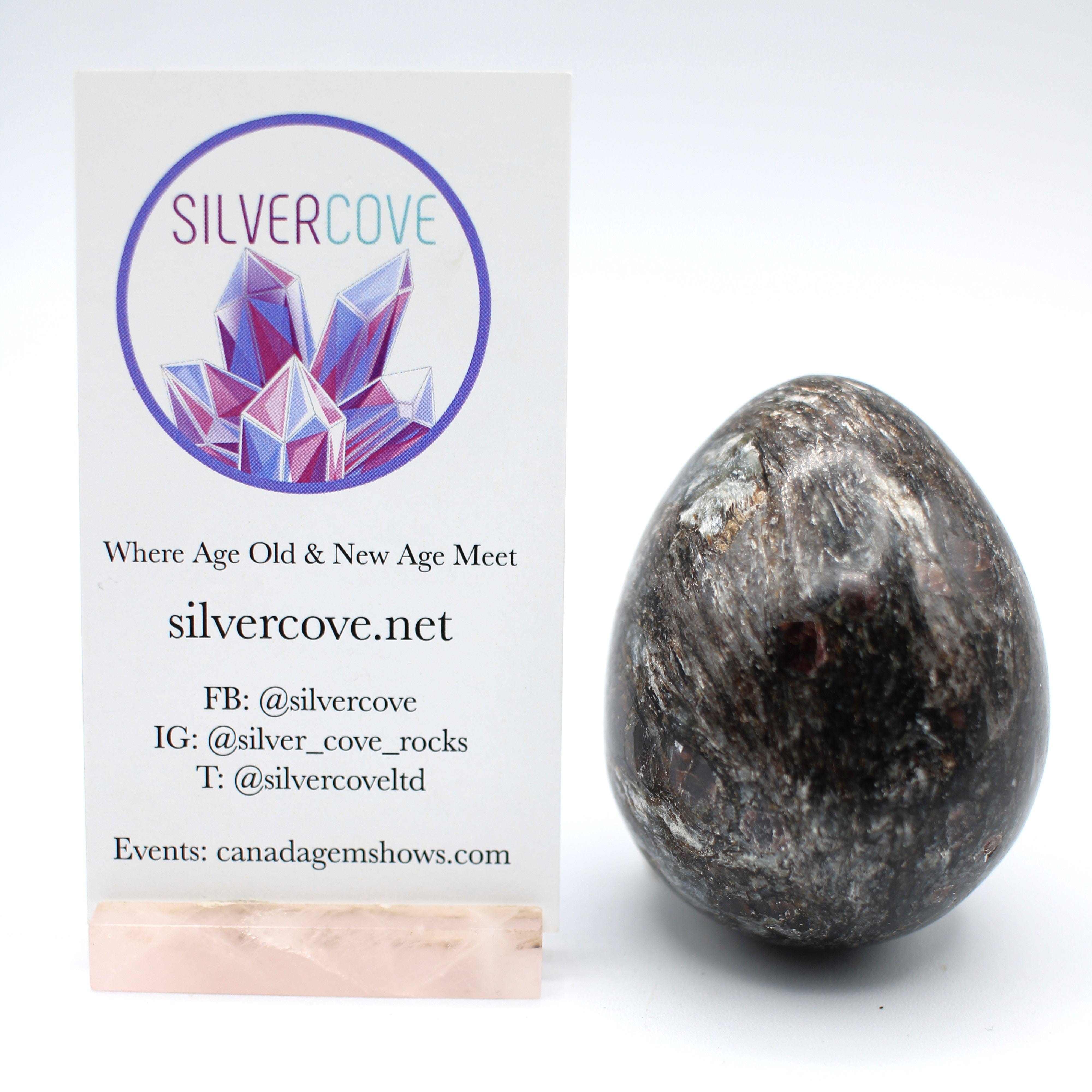 Natural Canadian Staurolite Garnet Mica Schist Egg - Healing Crystal for Meditation, Reiki & Home Decor | Unique Spiritual Gift for Collectors & Crystal Enthusiasts