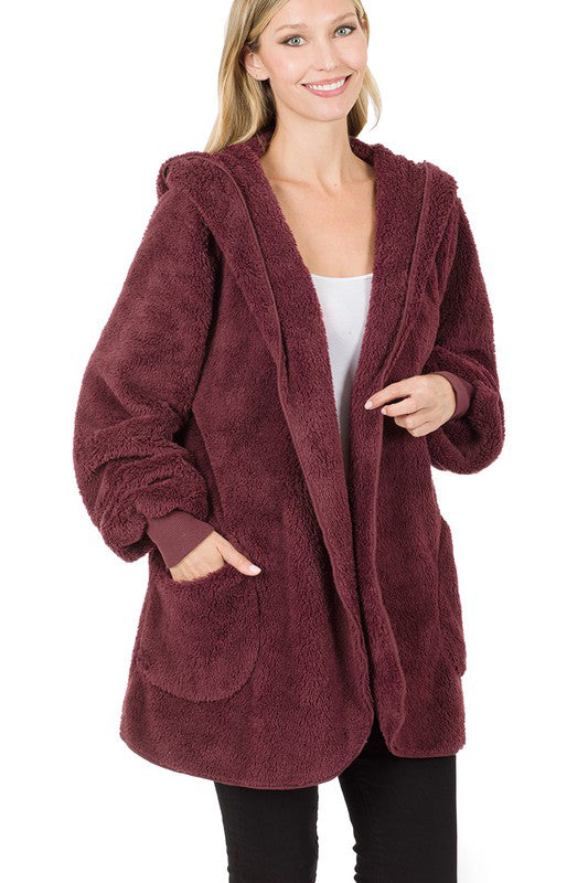 Ultra Soft Faux Fur Hooded Sweater with Pockets - Cozy Winter Pullover for Women, Warm Fleece-Lined Hoodie for Outdoor Activities and Lounge Wear