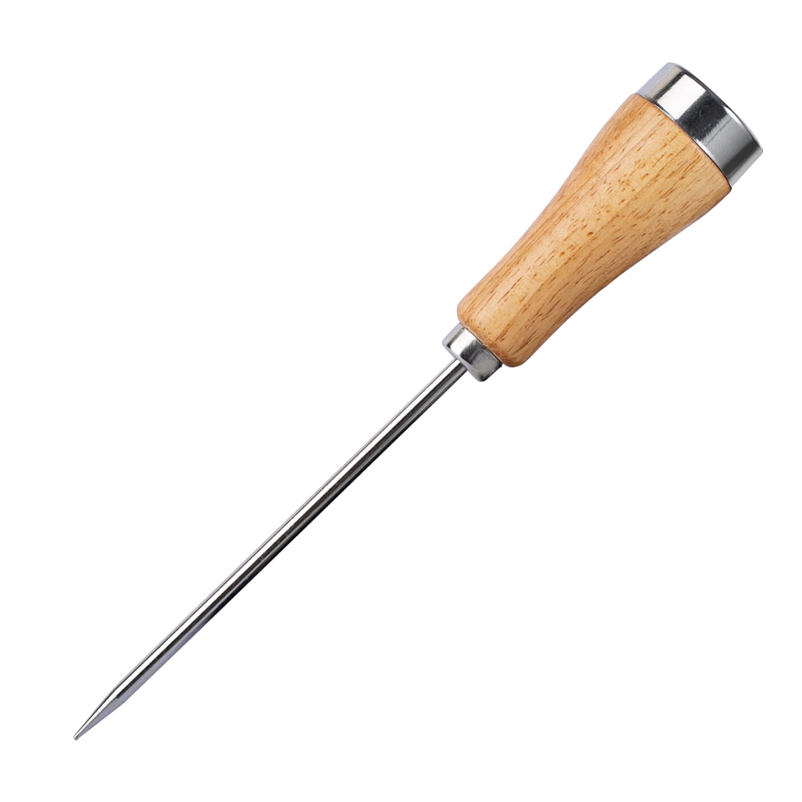 ZLKSKER Premium Stainless Steel Ice Pick with Wooden Handle - Professional Bartender Tool for Chiseling & Breaking Ice - Ideal for Cocktail Bars, Home Freezers & Kitchen Use (Pack of 1)