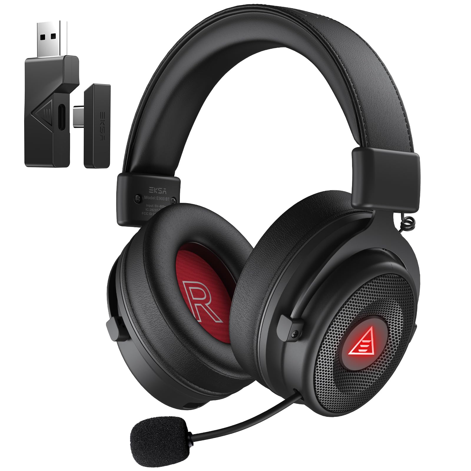 EKSA Wireless Gaming Headset with Microphone - 7.1 Surround Sound, 20ms Ultra-Low Latency, 50Hr Battery for PC, PS4, PS5, Laptop - Perfect for Competitive Gaming & Long Streaming Sessions