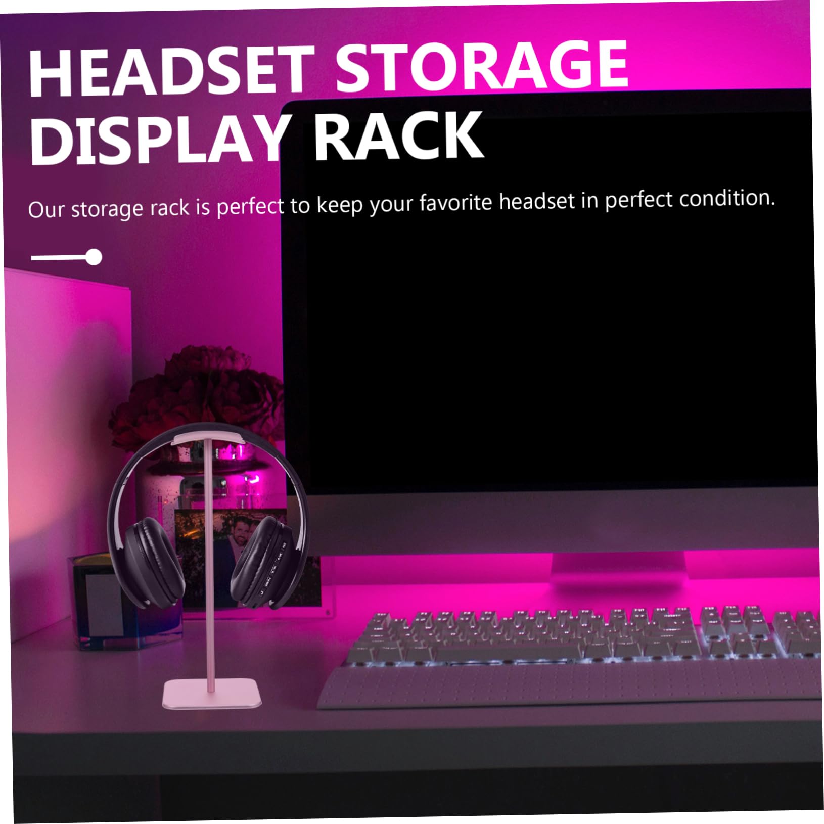 Premium FUNOMOCYA Headphone Stand - Durable Gaming Headset Holder with Non-Slip Base for Desk, Office & Gaming Setup | Perfect for Organizing Headphones, Earphones & Accessories