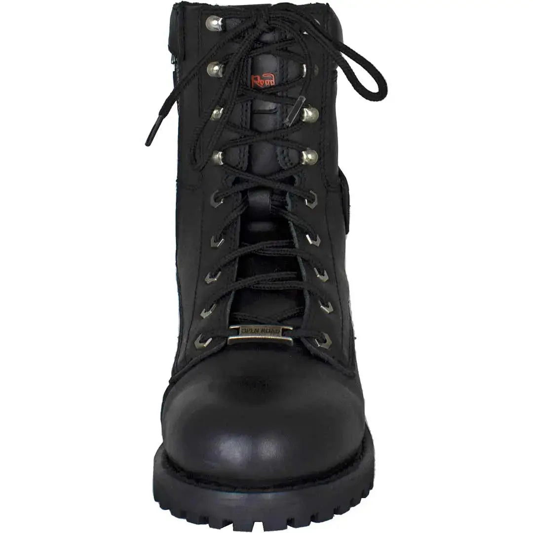 Open Road Men's 8 Quilted Motorcycle Boots - Waterproof Leather Riding Boots for Harley & Cruiser Bikes - Perfect for Long Distance Touring & Daily Commuting