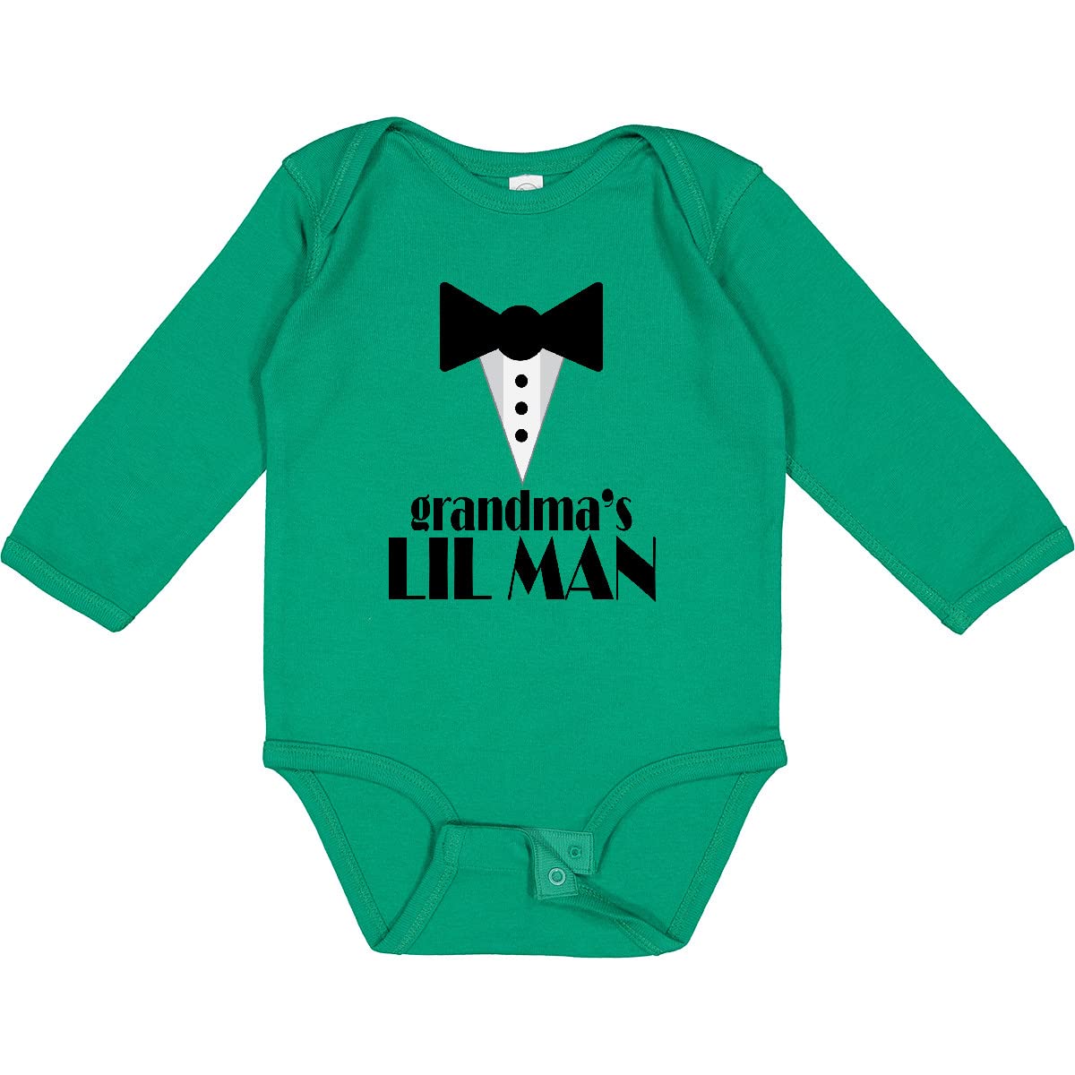 Inktastic Grandma's Lil Man Long Sleeve Baby Bodysuit - Soft Cotton Creeper for Newborns & Infants - Perfect for Family Photos, Holidays & Special Occasions