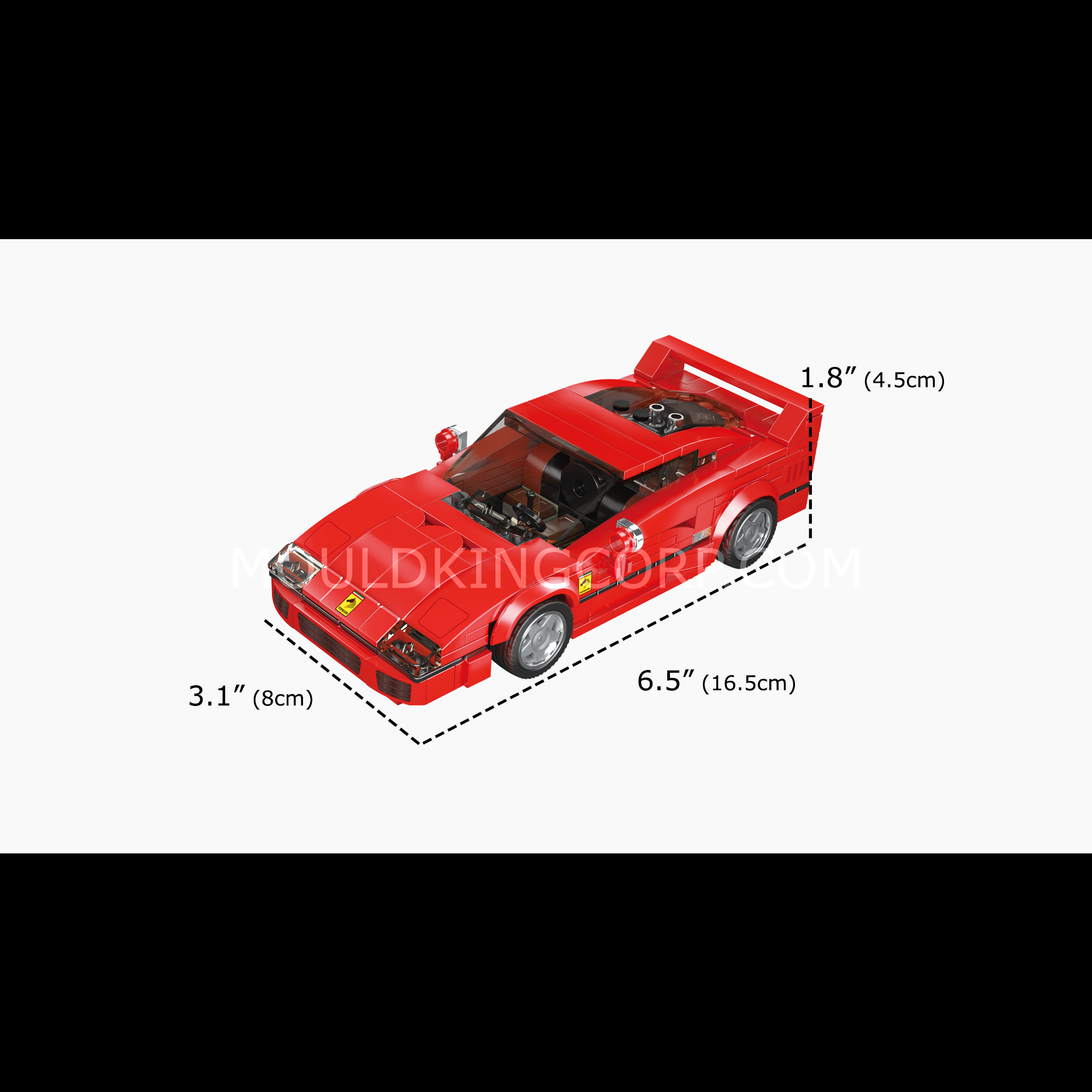 MOULD KING 27038 Rosso Corsa F40 Car Model Building Set - 338 PCS Sports Car Building Blocks for Adults & Teens | Perfect for Collectors, DIY Enthusiasts & Home Office Decor