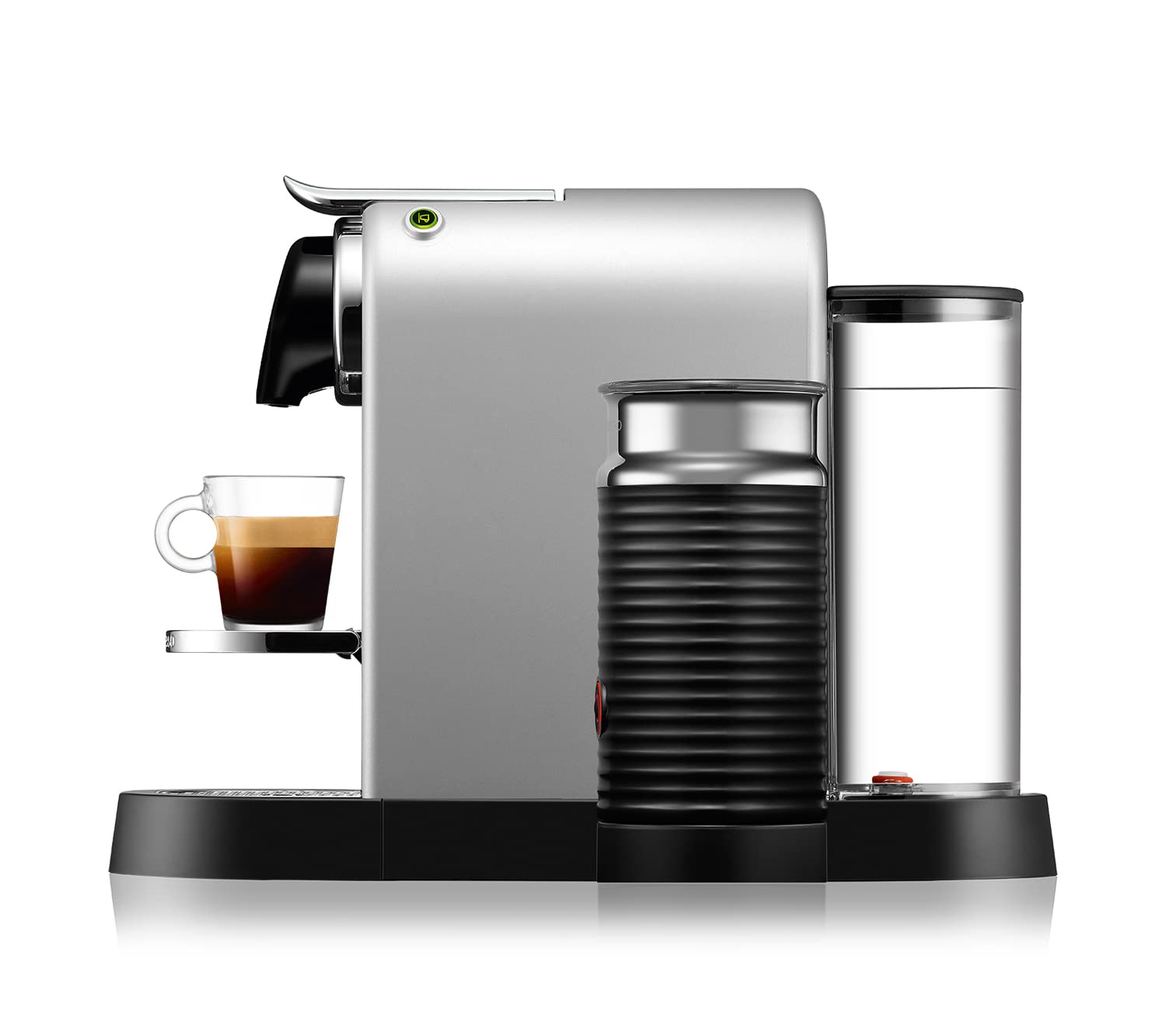 Krups Nespresso Citiz & Milk with Aeroccino XN761B Espresso Machine, Capsule Coffee Maker, 1L Water Tank, Silver - Perfect for Home & Office Coffee Brewing