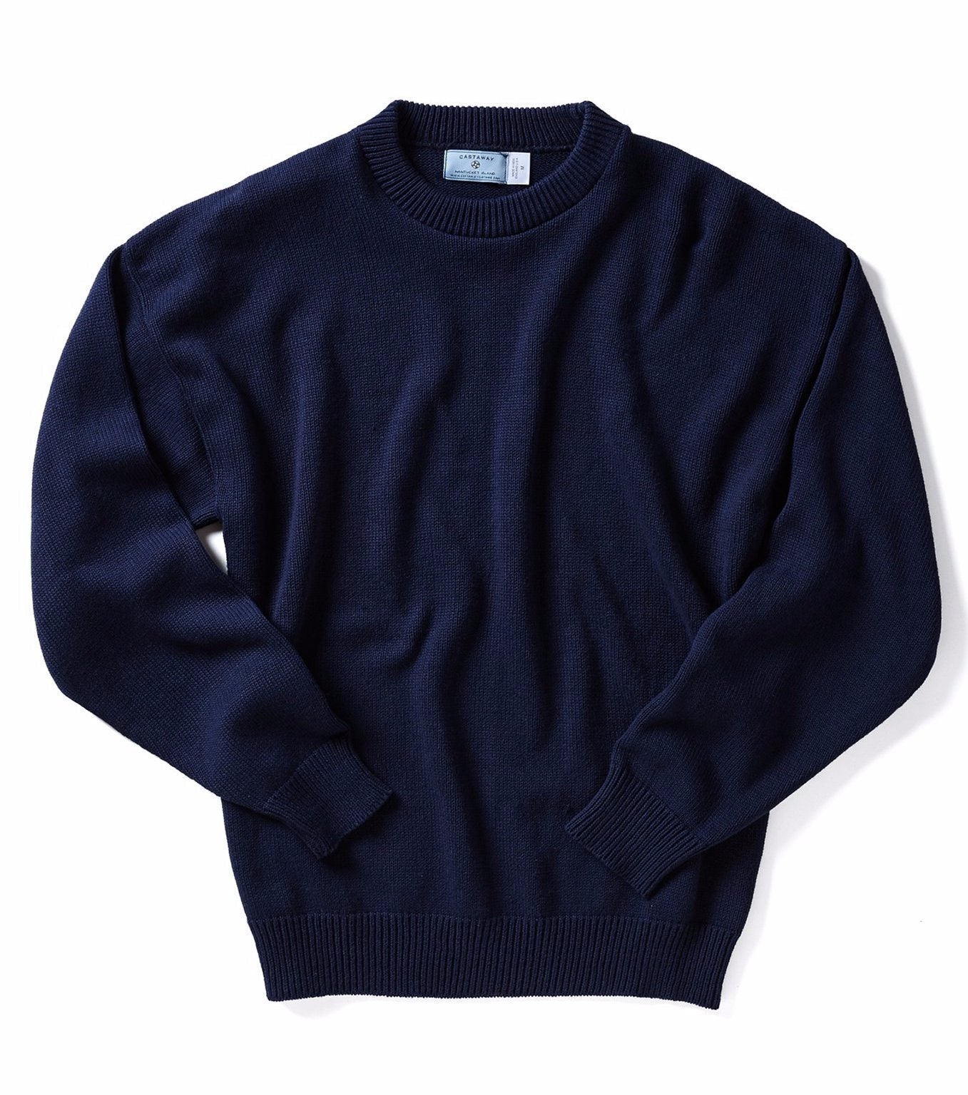 Yachtsman Crewneck Sweater Navy Blue - Premium Cotton Knit Pullover for Men - Perfect for Sailing, Yachting & Casual Wear