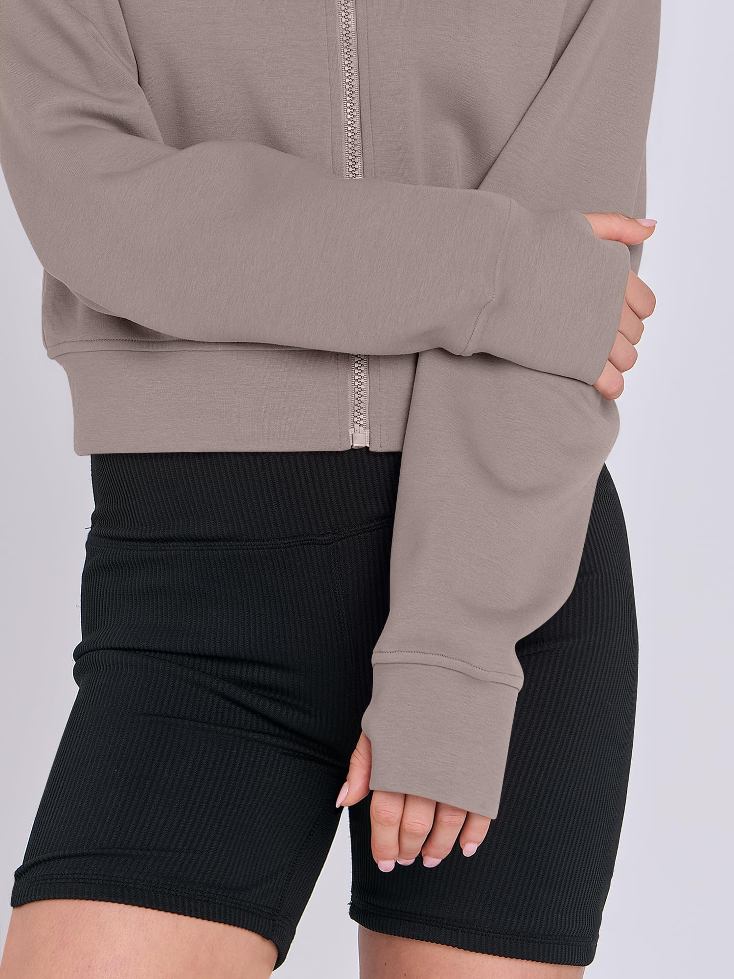 ANRABESS Women's Cropped Zip Up Hoodie - Soft Fleece Jacket for Fall & Winter 2024 | Y2K Casual Sweatshirt, Streetwear Outfit, Layering Essential for Cool Weather