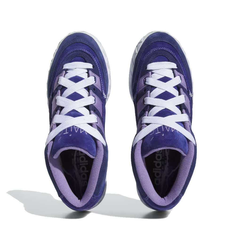 Adidas x Maite Adimatic Mid Sneakers - Victory Blue/Magic Lilac/Dark Blue - Unisex Retro Running Shoes for Men & Women - Perfect for Casual Wear, Street Style & Gym Workouts