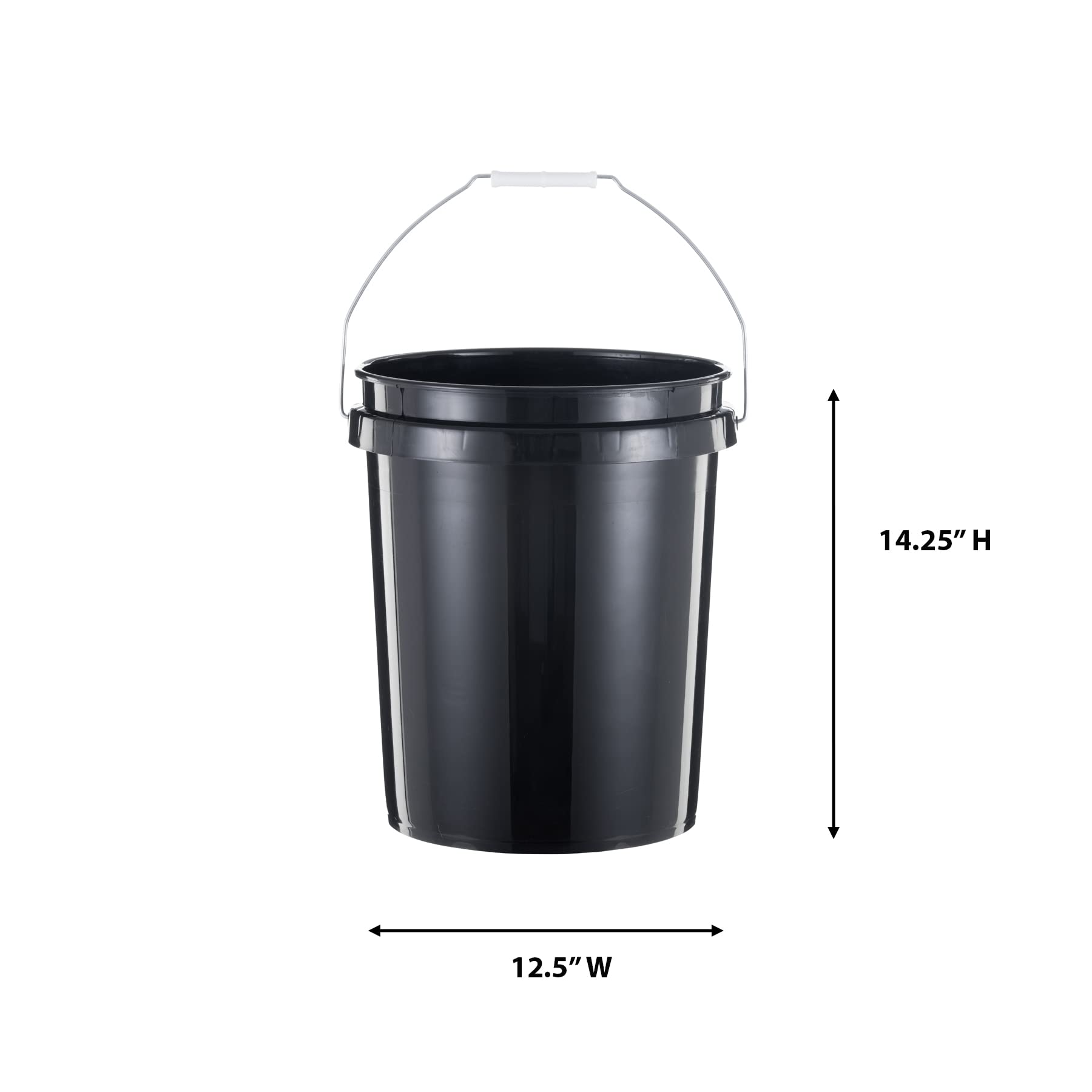 United Solutions 5 Gallon Heavy Duty Plastic Bucket with Comfortable Handle - Easy to Clean, Durable for Home Improvement, Construction & Household Cleaning (Black, 3-Pack) - Perfect for DIY Projects, Gardening, and Industrial Use