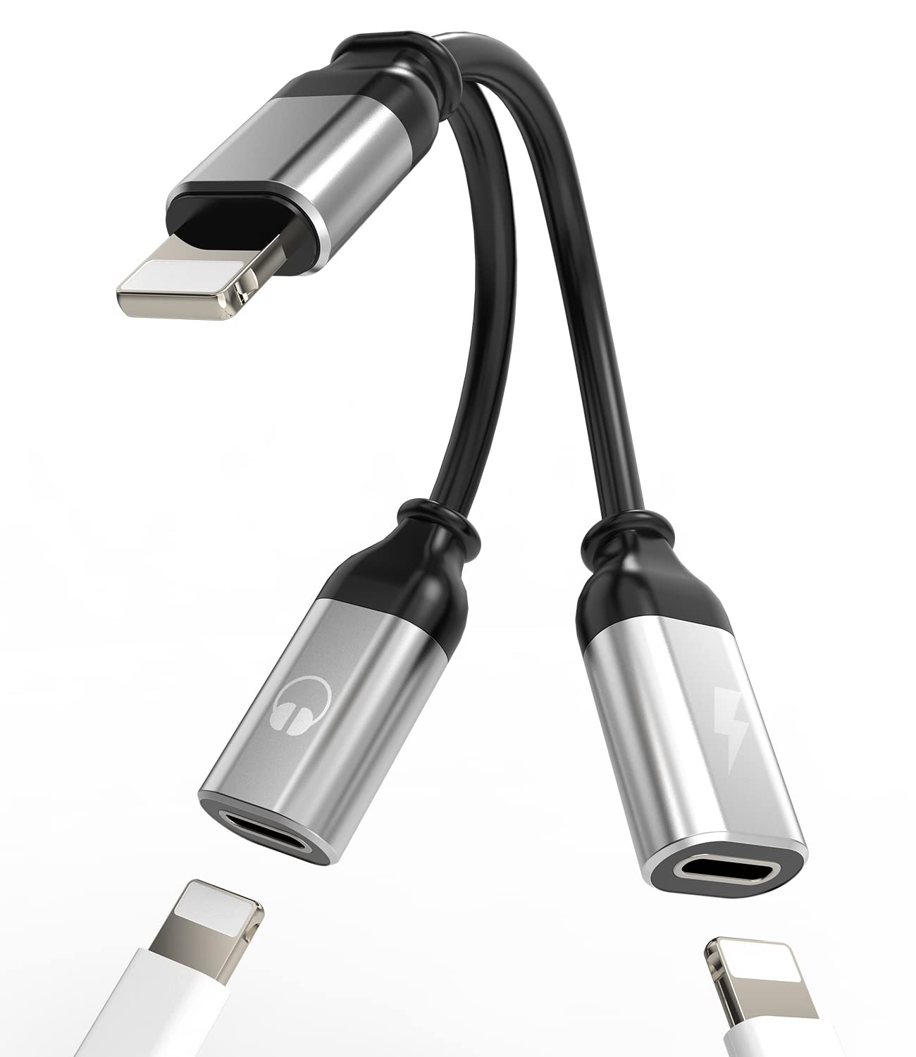 MFI Certified Lightning to 3.5mm Headphone Jack Adapter with Charging Port - Compatible with iPhone 13/12/11/Pro/Max/XS/XR/X/8/7 & iPad - Audio & Charge Simultaneously - Perfect for Music, Gaming & Hands-Free Calling