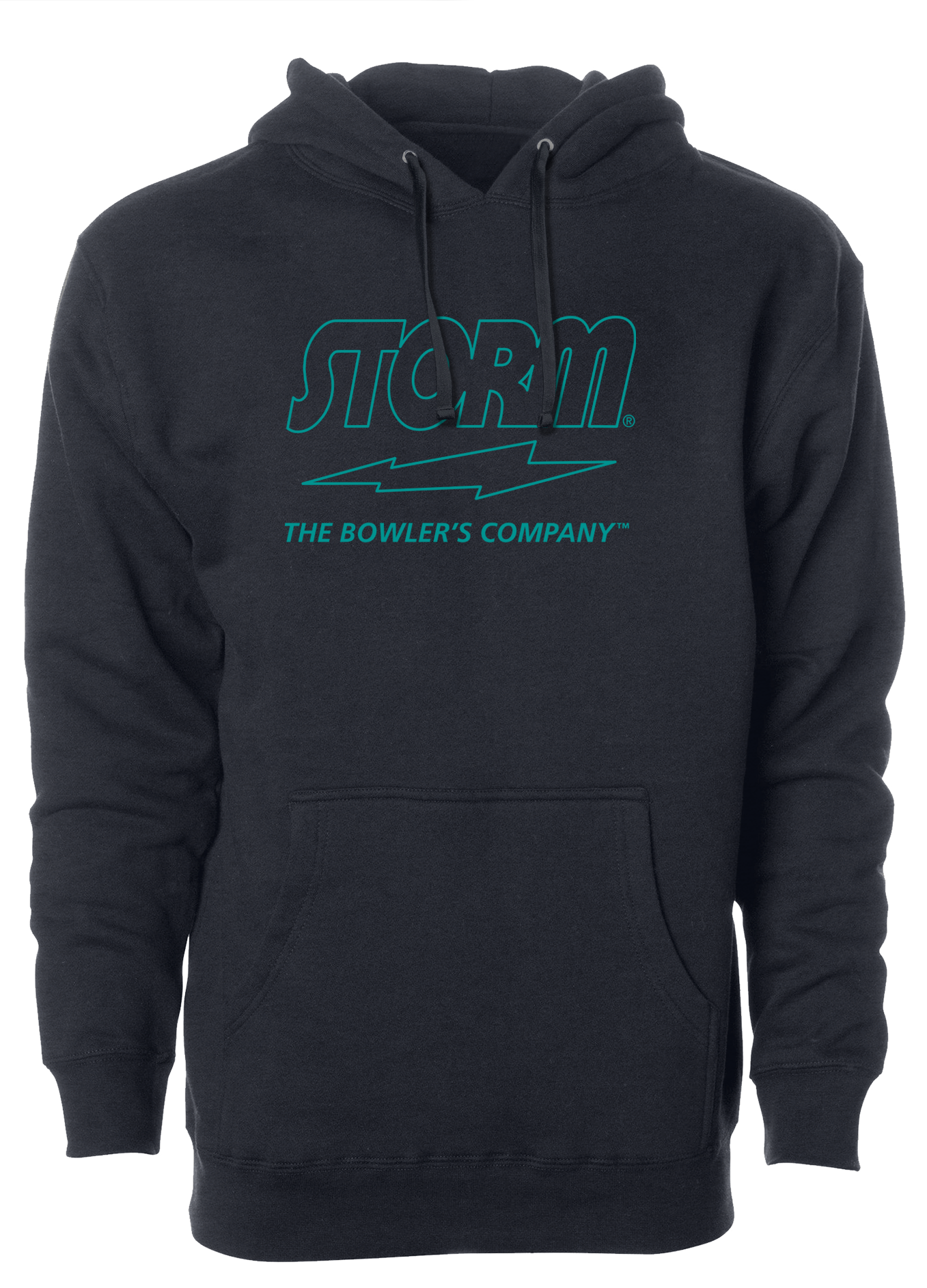 Storm The Bowler's Company Hoodie - Premium Teal Outline Pullover for Men & Women | Comfortable & Stylish Casual Wear for Bowling, Street Fashion & Everyday Outfits
