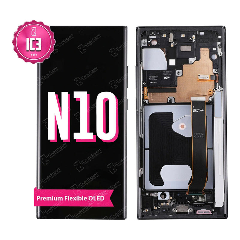 Samsung Galaxy Note 10 LCD Screen Replacement with Frame - AMOLED Display for DIY Repair | Perfect for Cracked or Broken Screen Fix at Home or Office