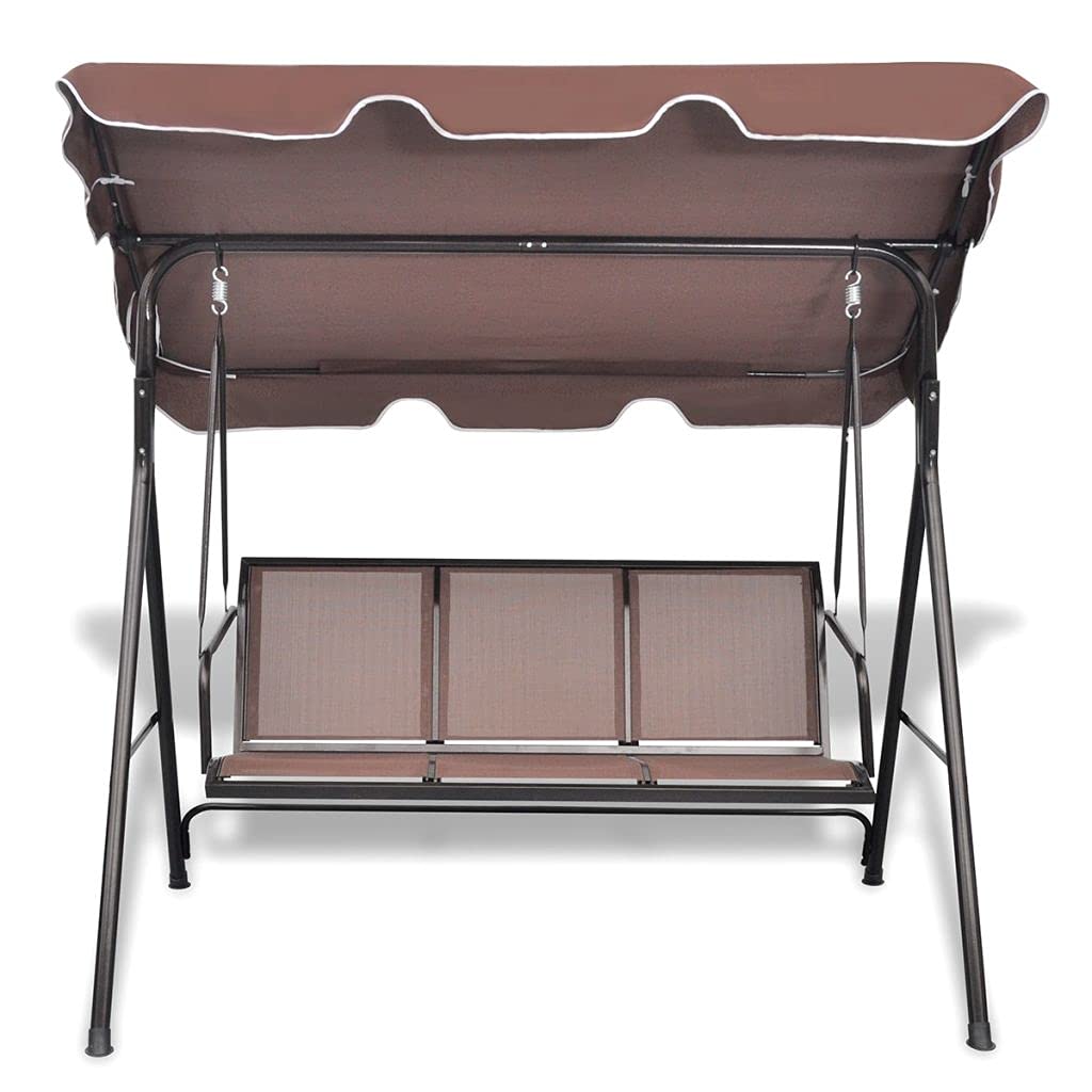 Outdoor Patio Swing with Canopy - Garden Swing Bench for Balcony, Backyard, Terrace & Porch - Weather-Resistant Hanging Chair for Relaxing, Coffee Time & Outdoor Lounging