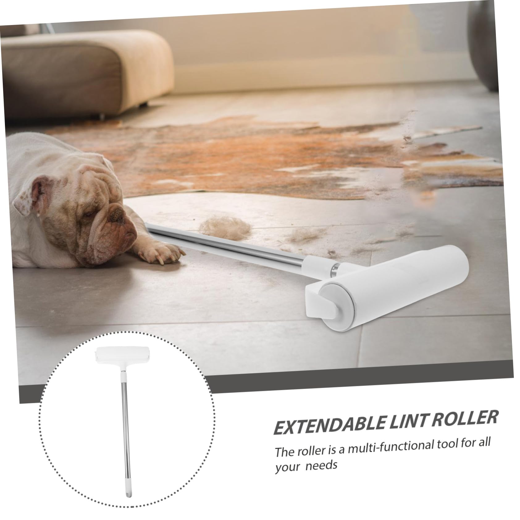 Reusable Pet Hair Remover Roller - Lint Roller for Dog & Cat Hair, Clothes, Furniture - Effective Fur Removal Tool for Home, Car, Office & Travel