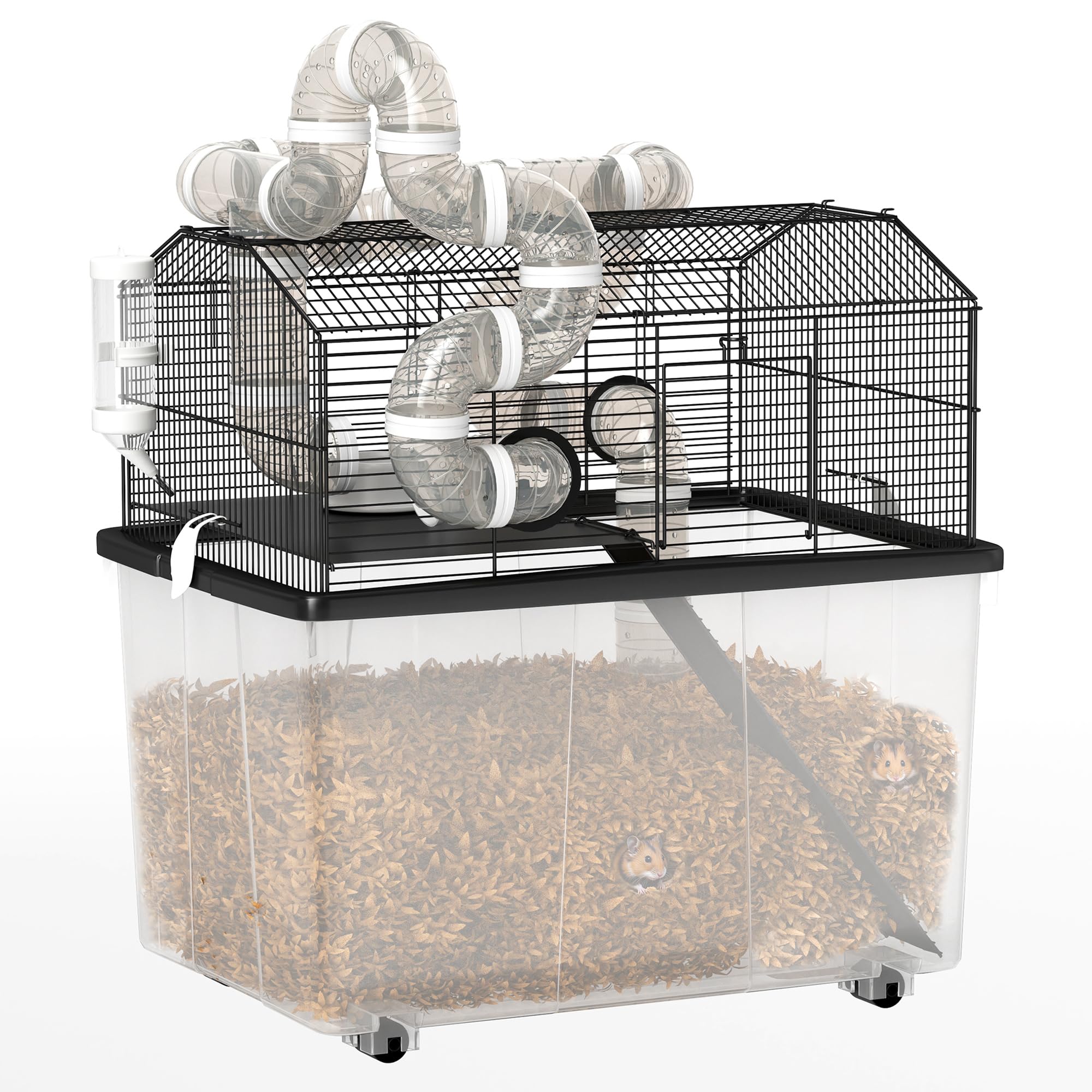 PawHut 2-Tier Large Hamster Cage with 12